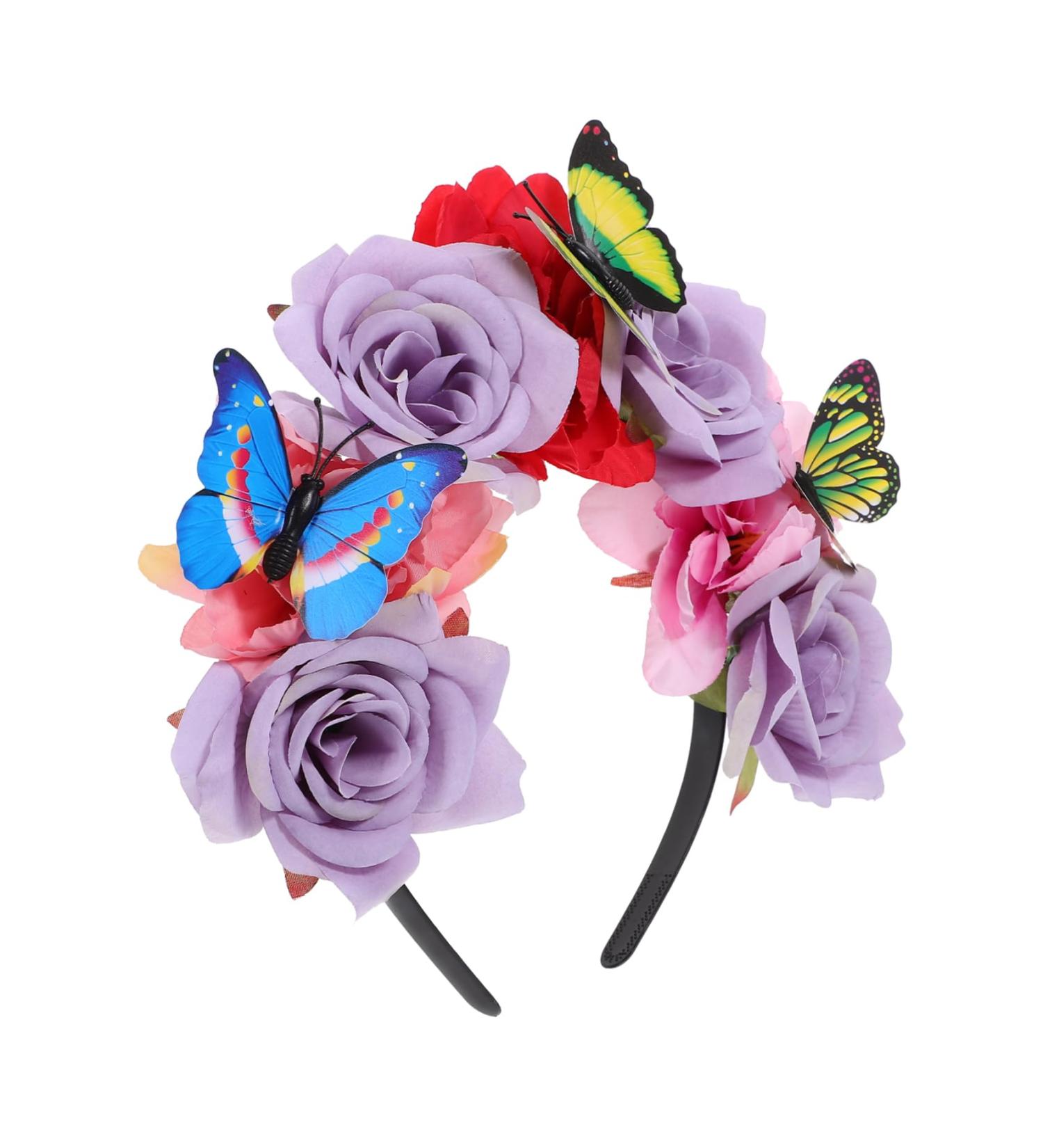 minkissy Flower Butterfly Headdress Headband Butterfly Accessories for Women Butterfly Fascinator Prom Headpiece Floral Headpiece Butterfly Headpiece Flower Headpiece Fabric Purple - Buy Online on GoSupps.com