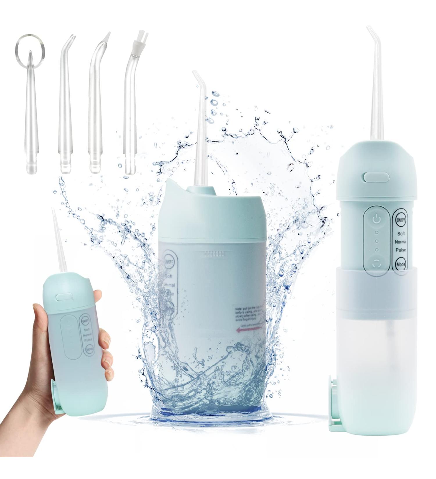 MuralMax Professional Cordless Water Flosser - 300ML Oral Irrigator with 3 Modes and 4 Jet Tips - Ideal for Home, Travel, Braces Care - IPX7 Waterproof - Buy Online on GoSupps.com