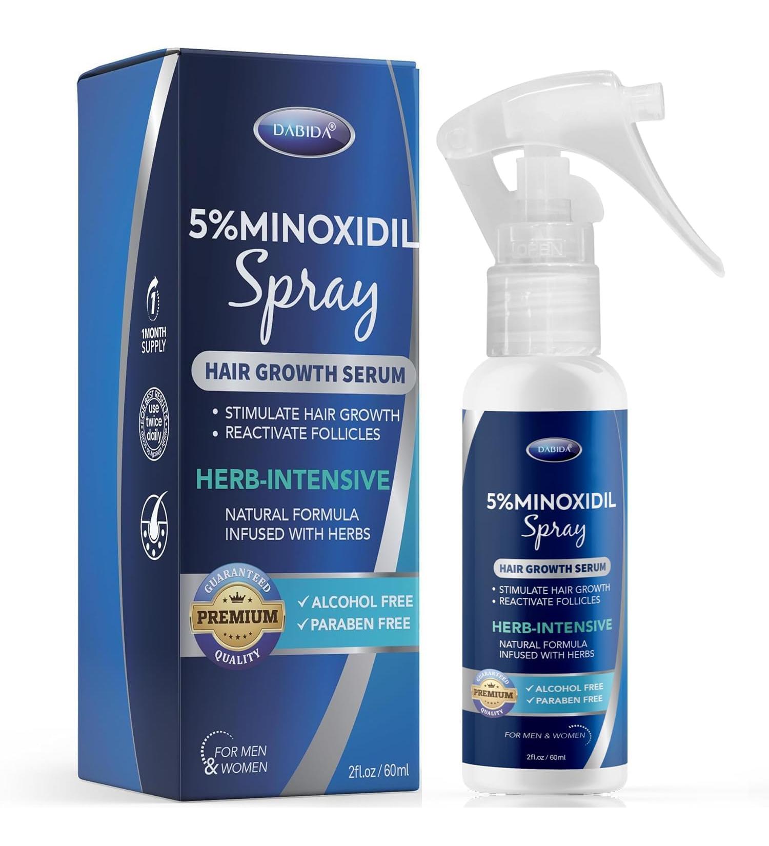 5% Minoxidil Hair Regrowth Treatment for Men & Women - 60ml Spray for Hair & Beard Growth - Buy Online on GoSupps.com