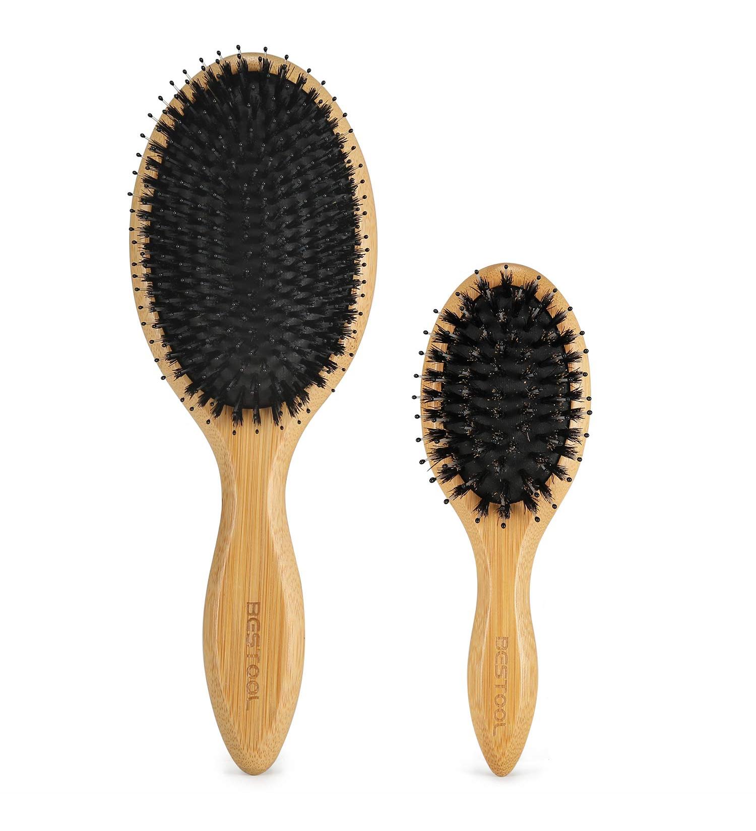 BESTOOL Boar Bristle Hair Brush Set - For Women, Men, Kids - Detangling, Softening, & Silky Shine - Regular & Small Sizes - Ideal for Thick, Fine, Curly Hair - Buy Online on GoSupps.com
