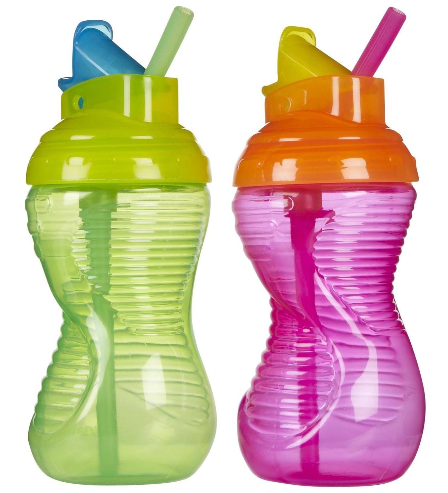 Munchkin Mighty Grip Flip Straw Cup - 10 oz - 2 Pk - Girl