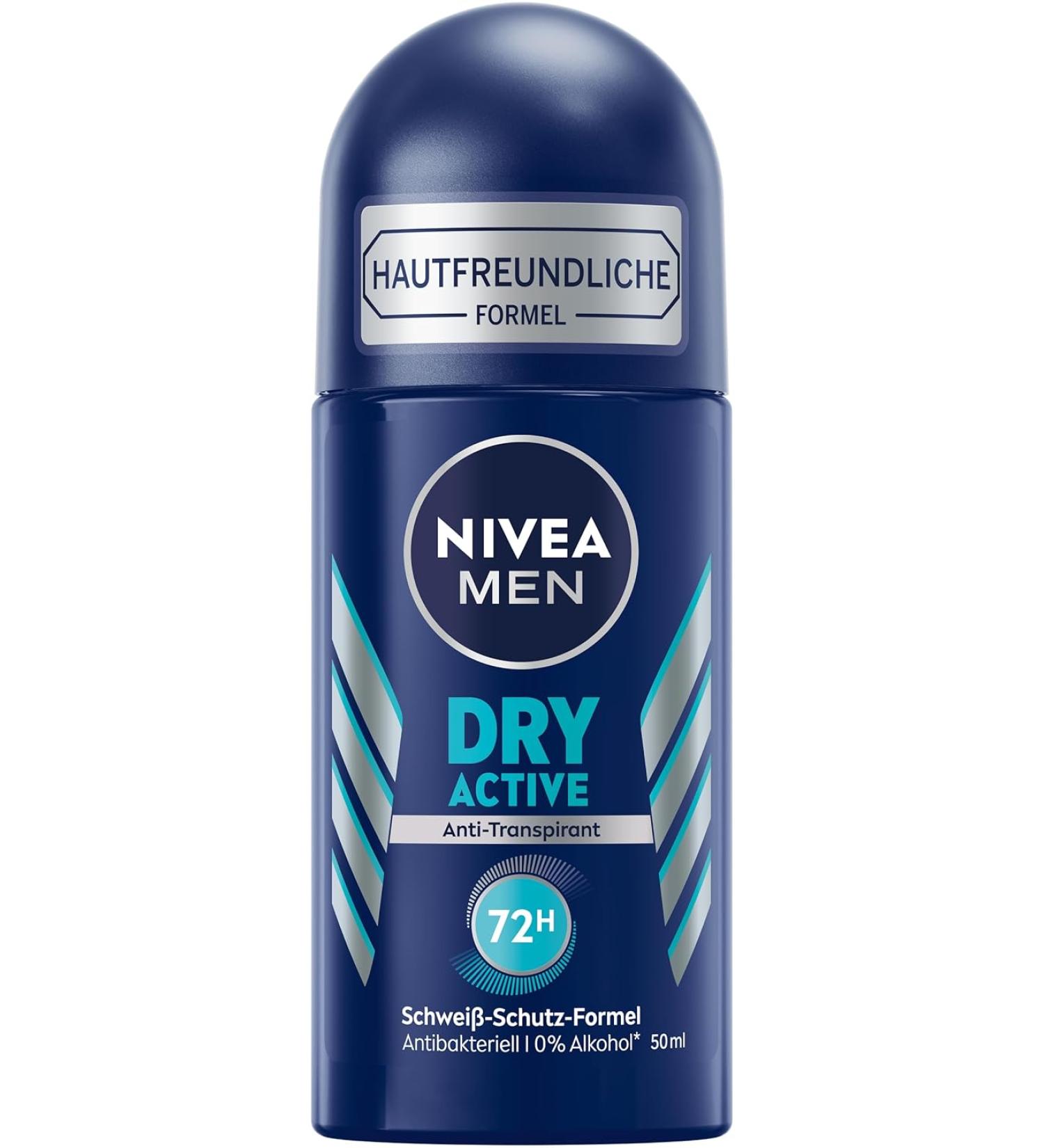 Nivea Men Dry Active Roll-On Deodorant - Fresh - 50ml - Buy Online on GoSupps.com