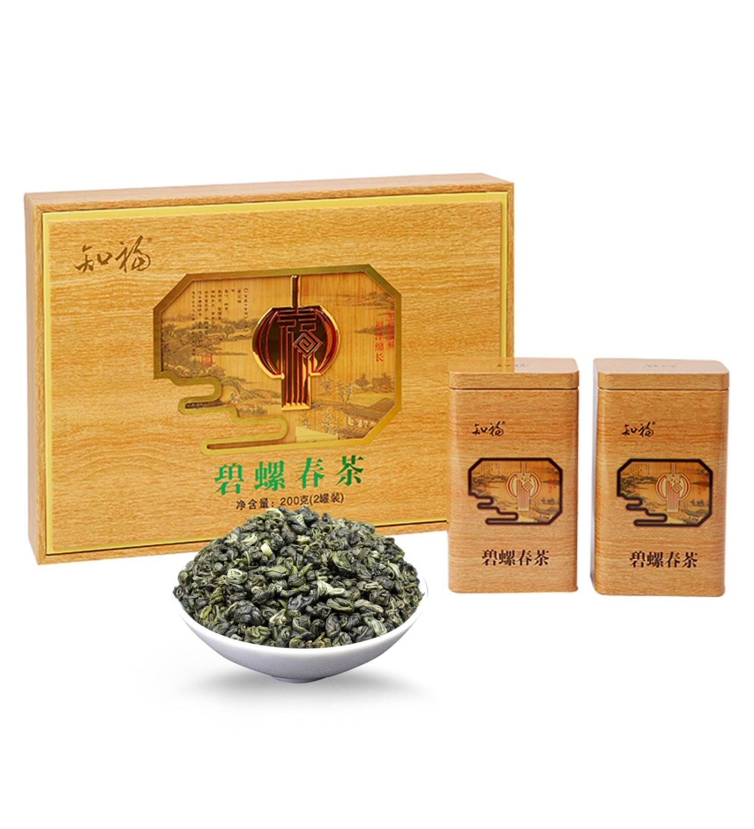 BiLuoChun Green Tea Chinese Pi Lo Chun Spring Loose Leaf Tea Strong Aroma Snail Shape Tea Picked Before Pure Brightness with Gift Box for Guests Morning Afternoon Tea - Buy Online on GoSupps.com