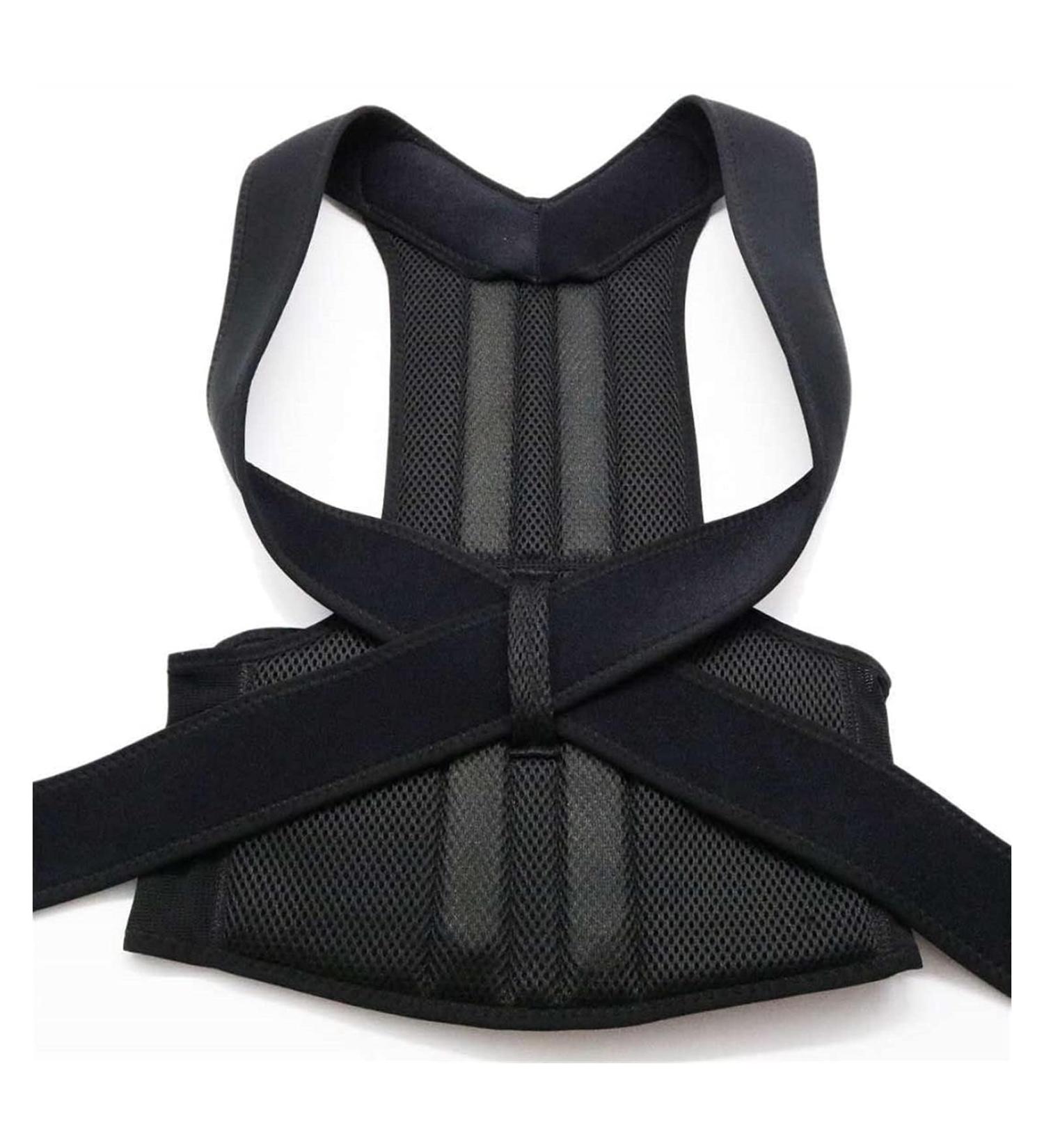 Buy XS-5XL Plus Size Posture Corrector - Adjustable Back Brace for Men & Women - Lumbar Support & Clavicle Trainer - Stop Slouching - Large Black - Buy Online on GoSupps.com