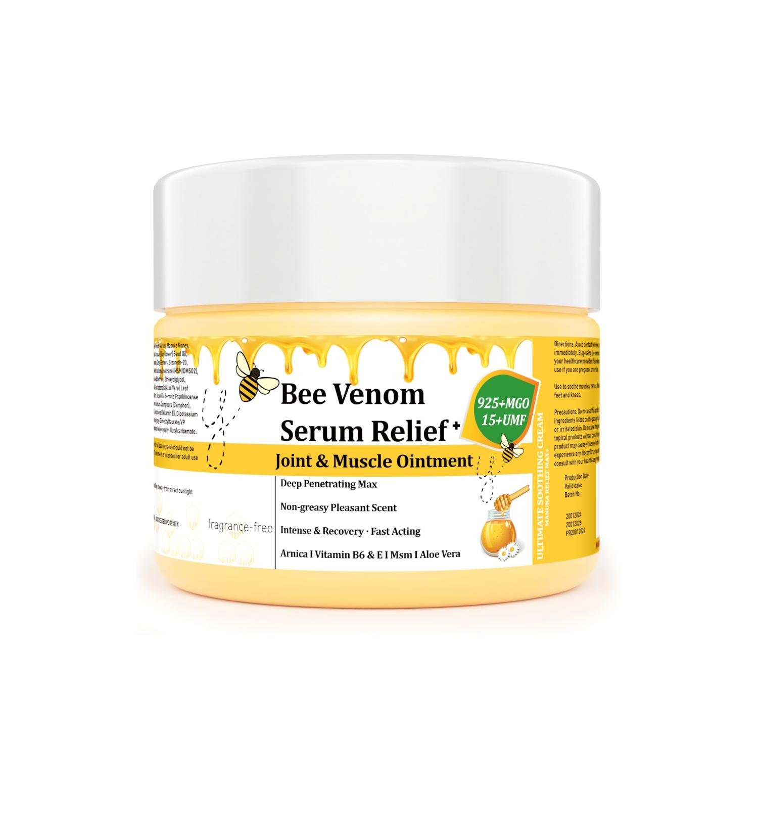 Natural Organic NZL Bee Venom Professional Serum Care Joint & Muscle & Bone Cream Gel - for Back Neck Hand Foot Knee Muscle Shoulder Hip Nerve Vitamin B6 Aloe Vera Adult Elderly 4 Fl Oz (Pack of 1) - Buy Online on GoSupps.com