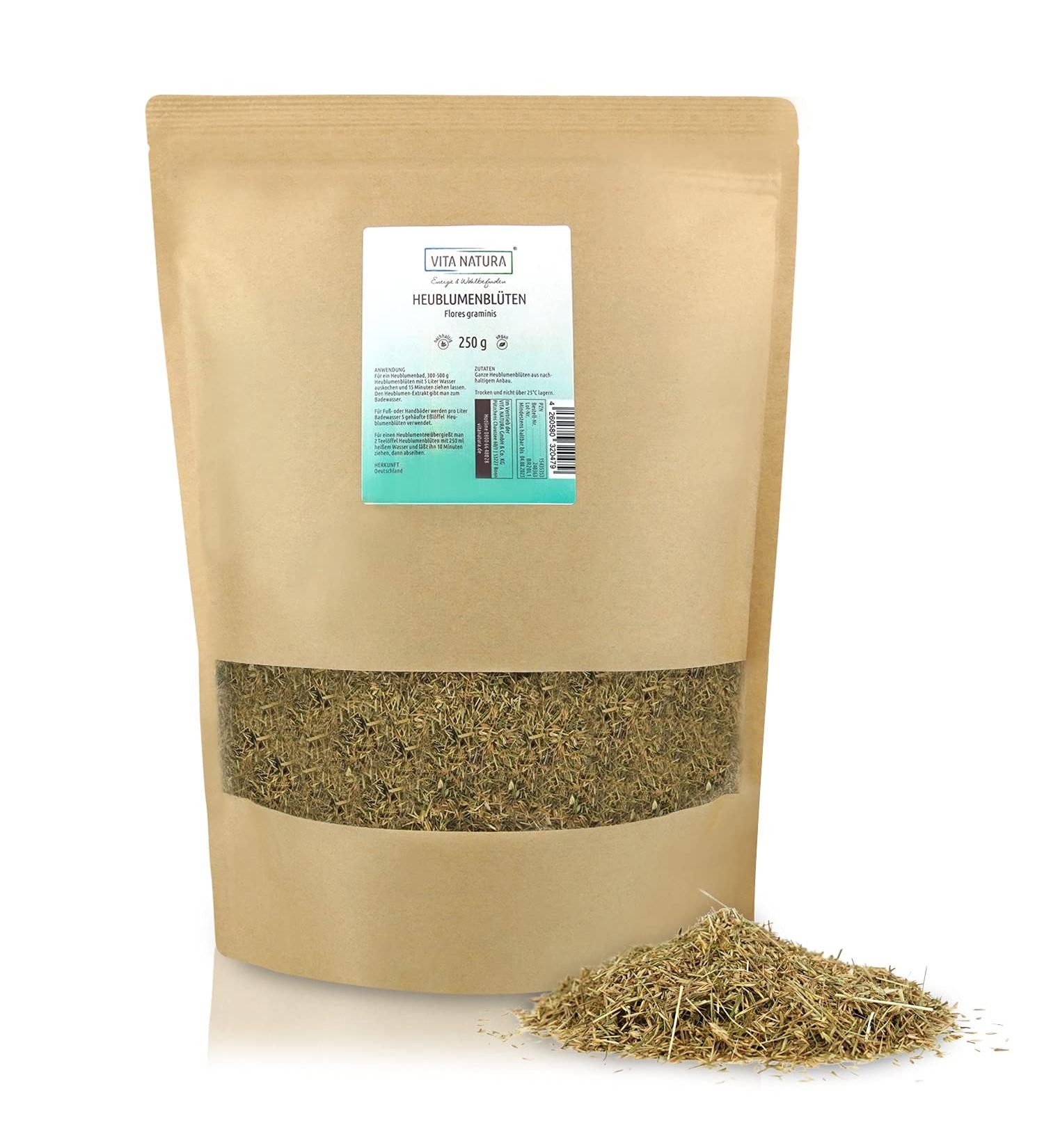 VITA NATURA Hayflower Blossoms 250g | Vegan Sitz Bath & Bath Tea | Made in Germany - Ideal for Compresses & Wraps - Buy Online on GoSupps.com