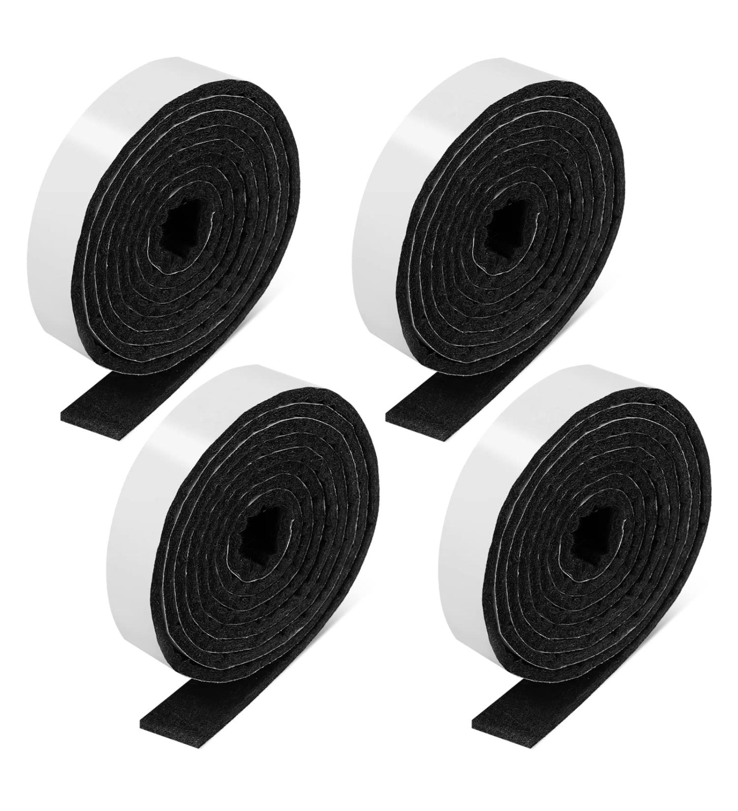 1/2 x 60 Inch Felt Strips with Adhesive Backing Felt Tapes Felt Strip Rolls Furniture Self-Stick Heavy Duty Polyester for Protecting Furniture and DIY Adhesive (Black  4 Rolls) 4 Black - Buy Online on GoSupps.com