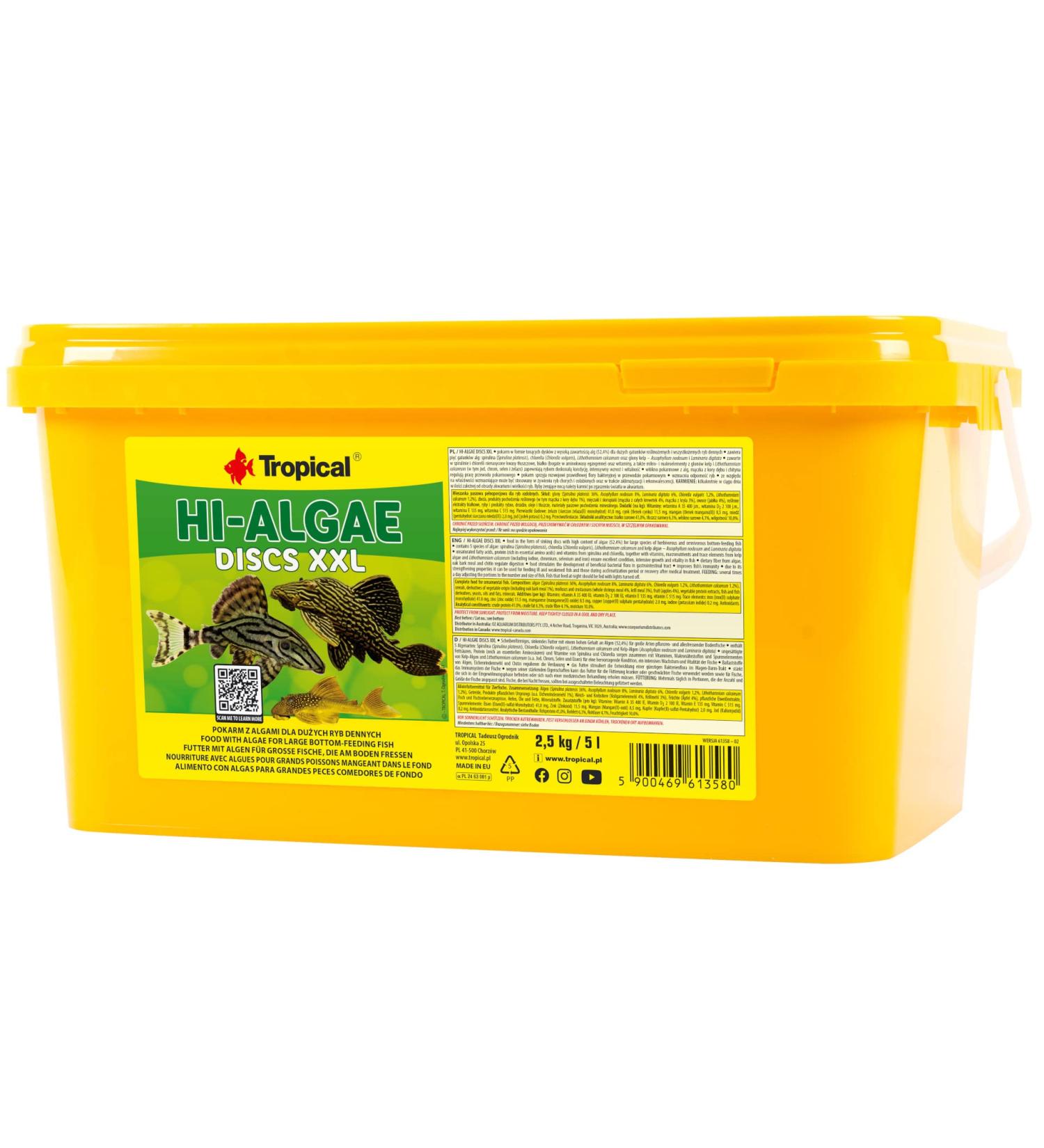 Hi-Algae Discs XXL 5L / 2.5kg - Algae Food for Large Bottom Eating Fish