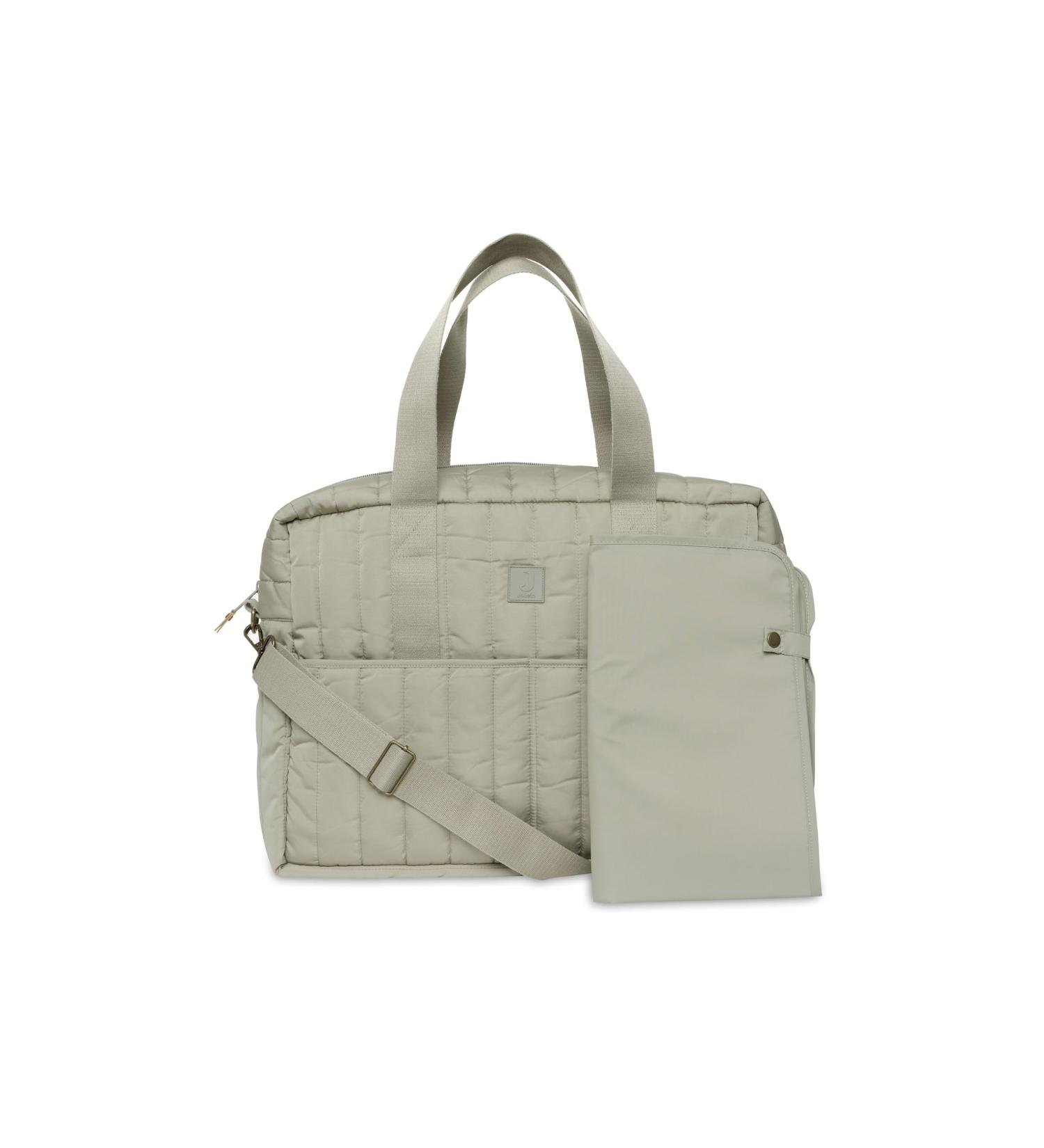 Jollein Changing Bag Puffed Moss - Olive Green - Water-Repellent Multifunctional Stroller Bag for Babies - Shop Internationally - Buy Online on GoSupps.com