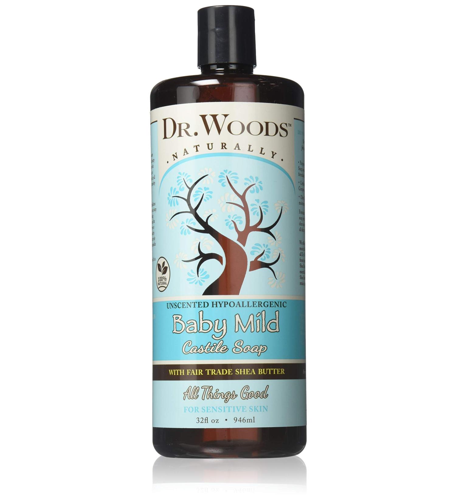 Dr. Woods Unscented Baby Mild Liquid Castile Soap with Organic Shea Butter - 32 oz - Buy Online on GoSupps.com