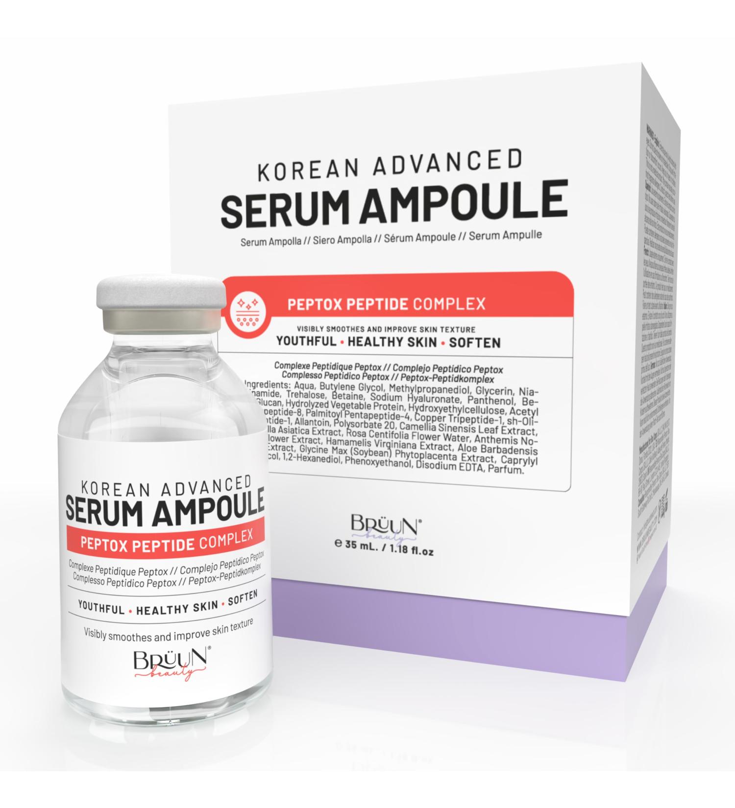 BR UN Peptox Peptide Facial Serum Ampoule Hydrating Korean Skincare Serum for Face and Body for Use with or without Derma Pen (Not Included) 1.18 fl.oz - Buy Online on GoSupps.com