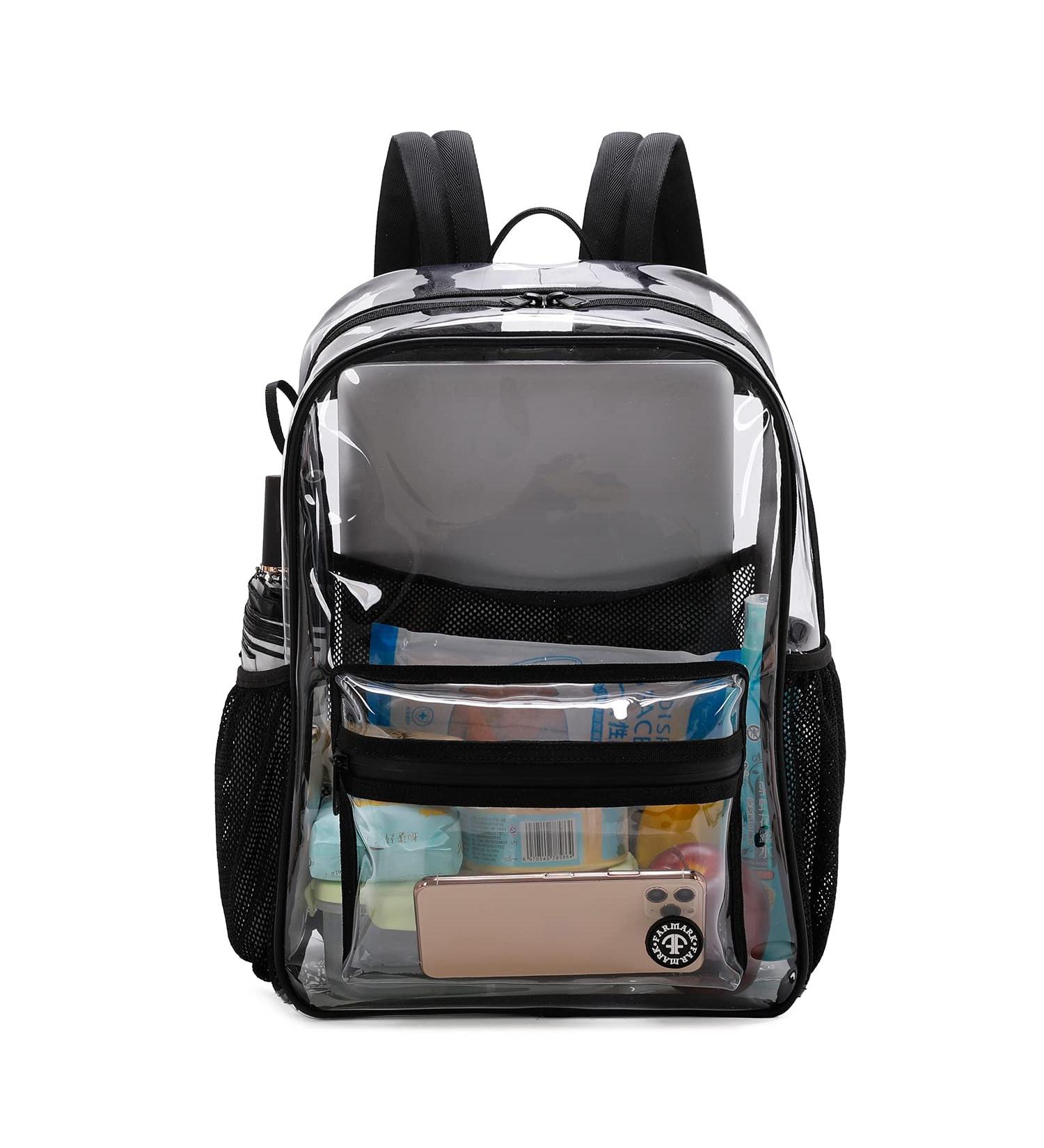 FARMARK Clear PVC Stadium Approved Backpack for School, Travel, and Work - Buy Online on GoSupps.com