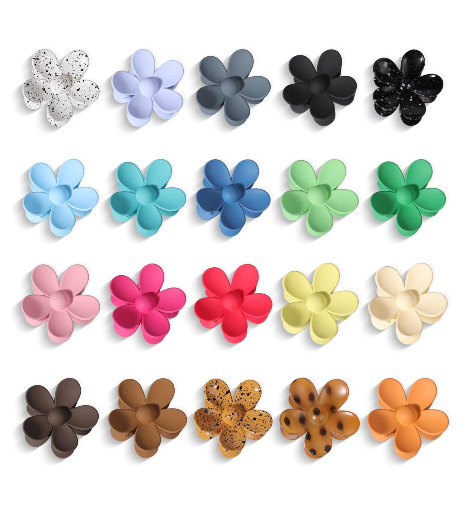 MINXIAN Matte Flower Hair Claw Clips for Women and Girls - 20PCS in 20 Colors - Buy Online on GoSupps.com