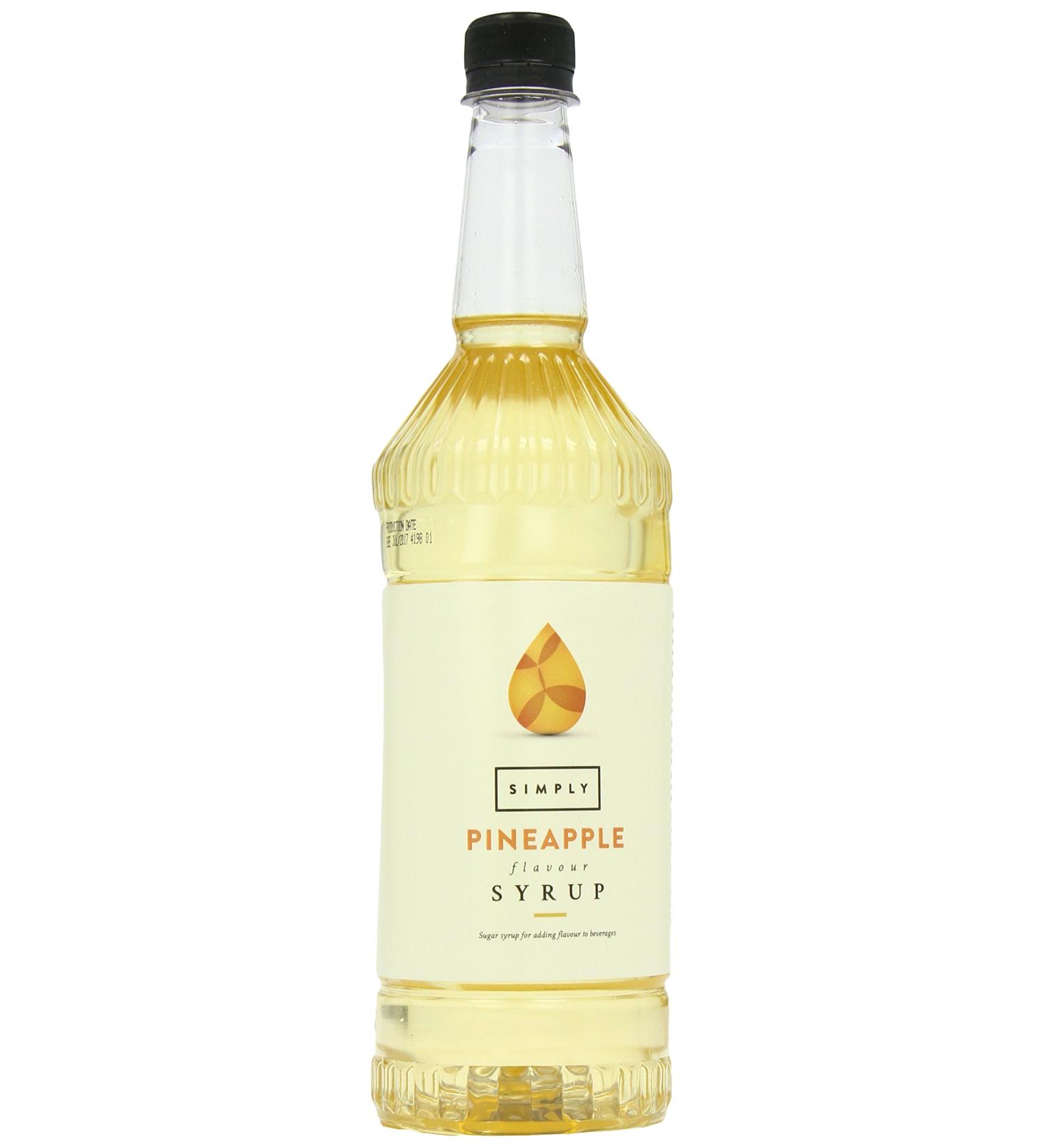 Simply Pineapple Syrup Vegan & Nut Free Flavoured Syrup for Coffee Cocktails & Baking (1 Litre) - Buy Online on GoSupps.com