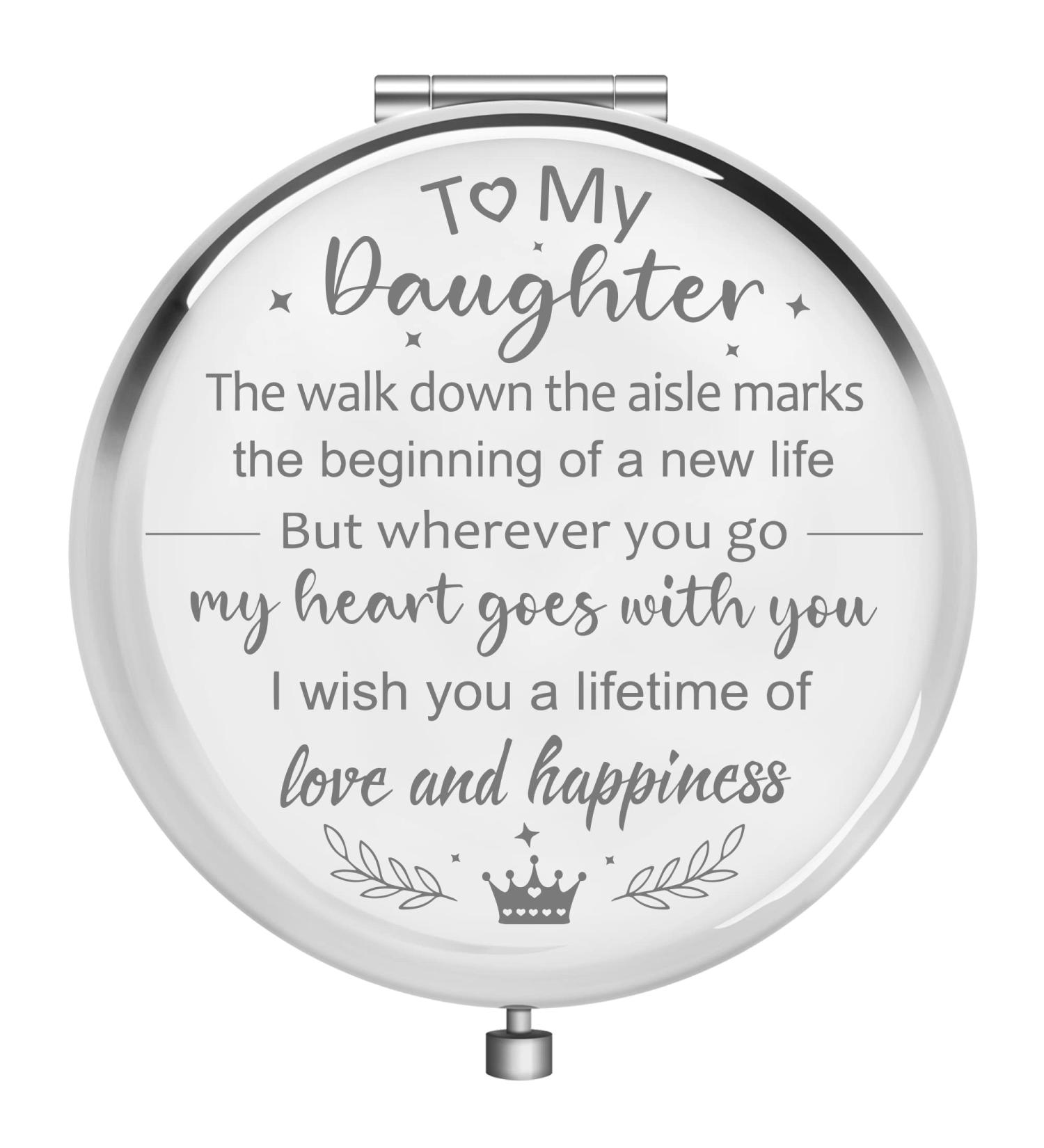 Hexagram Daughter Wedding Gift - Compact Mirror from Mom and Dad | Bride Gifts for Wedding Day - Buy Online on GoSupps.com