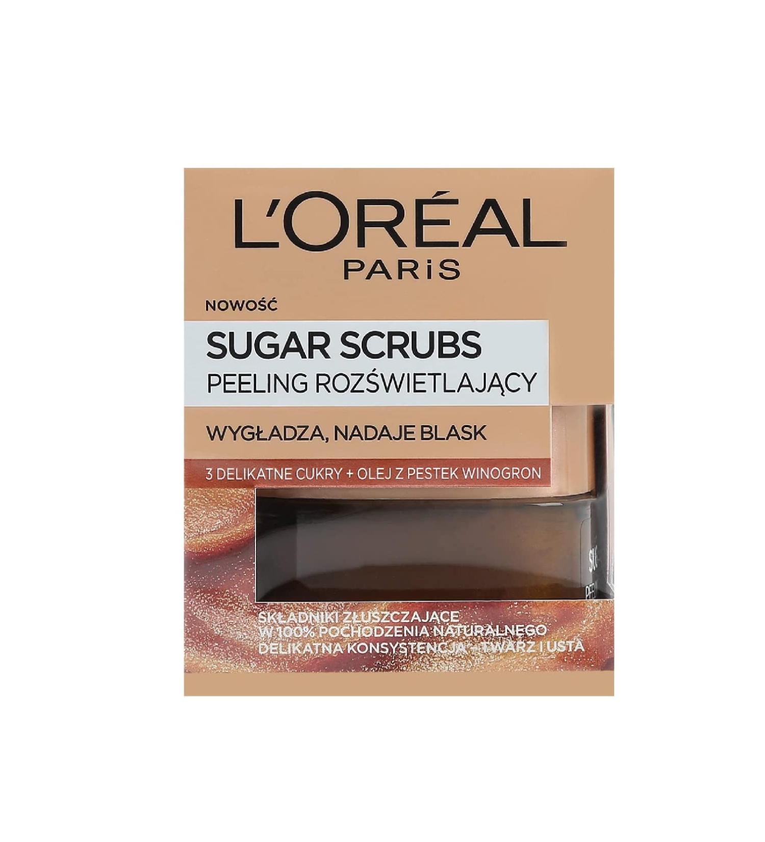 L'Oreal Paris PURE-SUGAR Smooth & Glow Grapeseed Scrub, Pack of 1 (1 x 50 ml)
