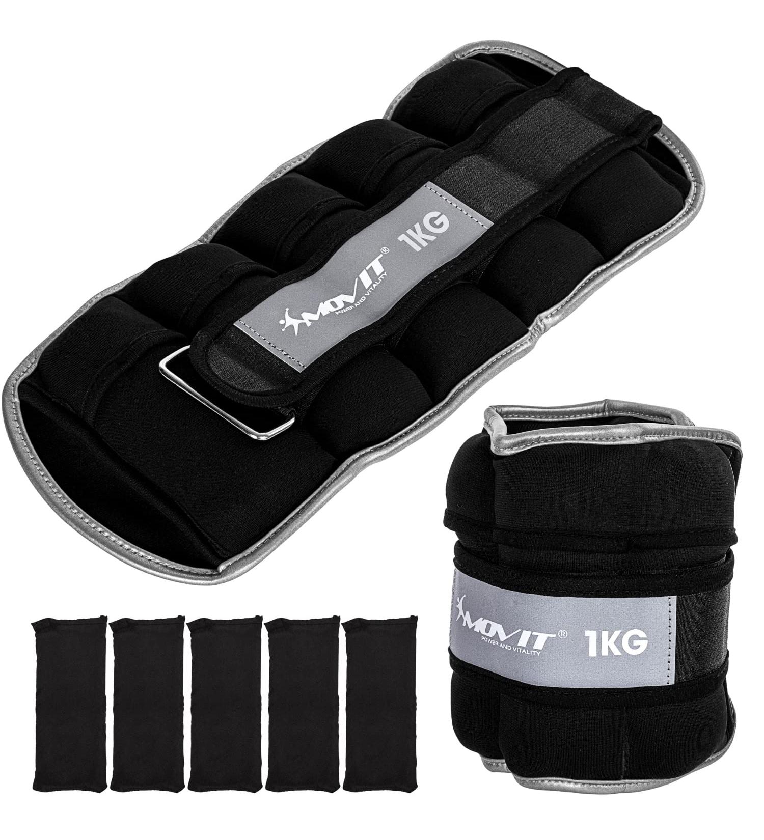 Buy MOVIT Set of 2 Neoprene Weight Cuffs with Reflectors | Adjustable 2 x 1.0 kg | Black Color - International Shipping Available - Buy Online on GoSupps.com