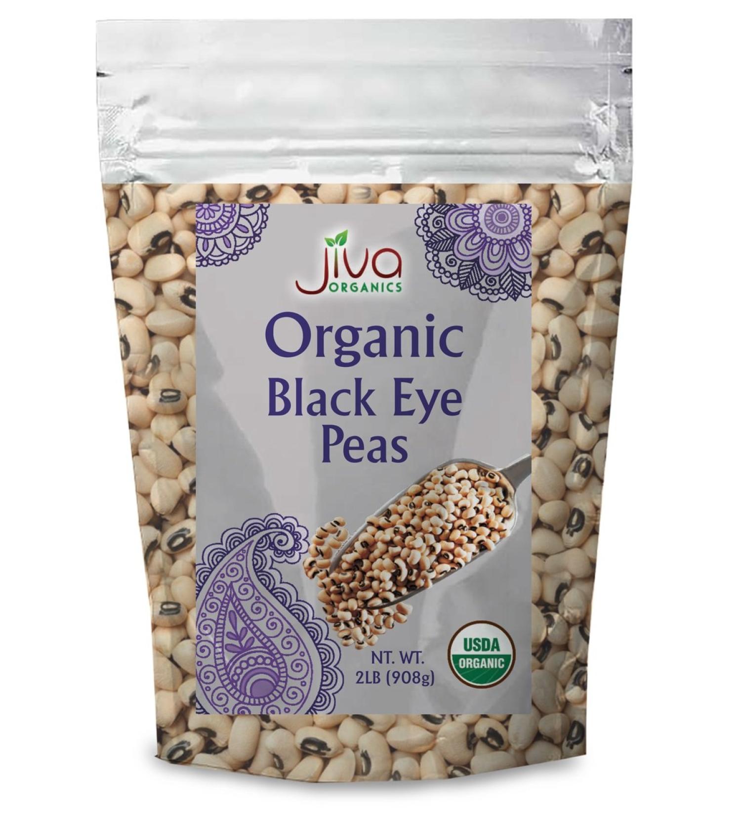Jiva Organics Organic Black Eye Peas 2lb - Non-GMO Cowpeas - Natural & Fresh - Pack of 1 - Buy Online on GoSupps.com