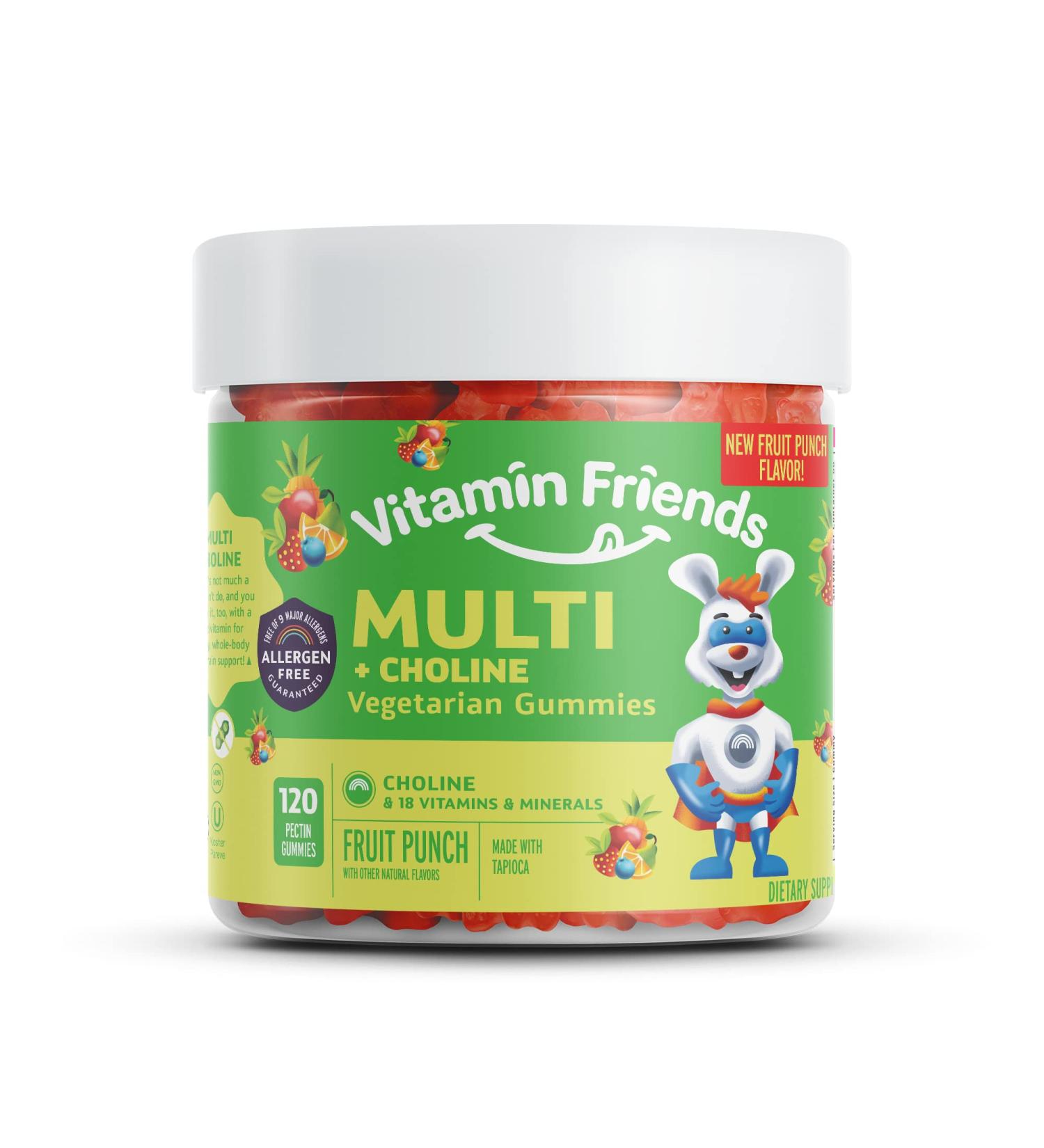 Vitamin Friends Vegetarian Kids Multivitamin Gummies with Choline - 30 Day Supply - Buy Online on GoSupps.com