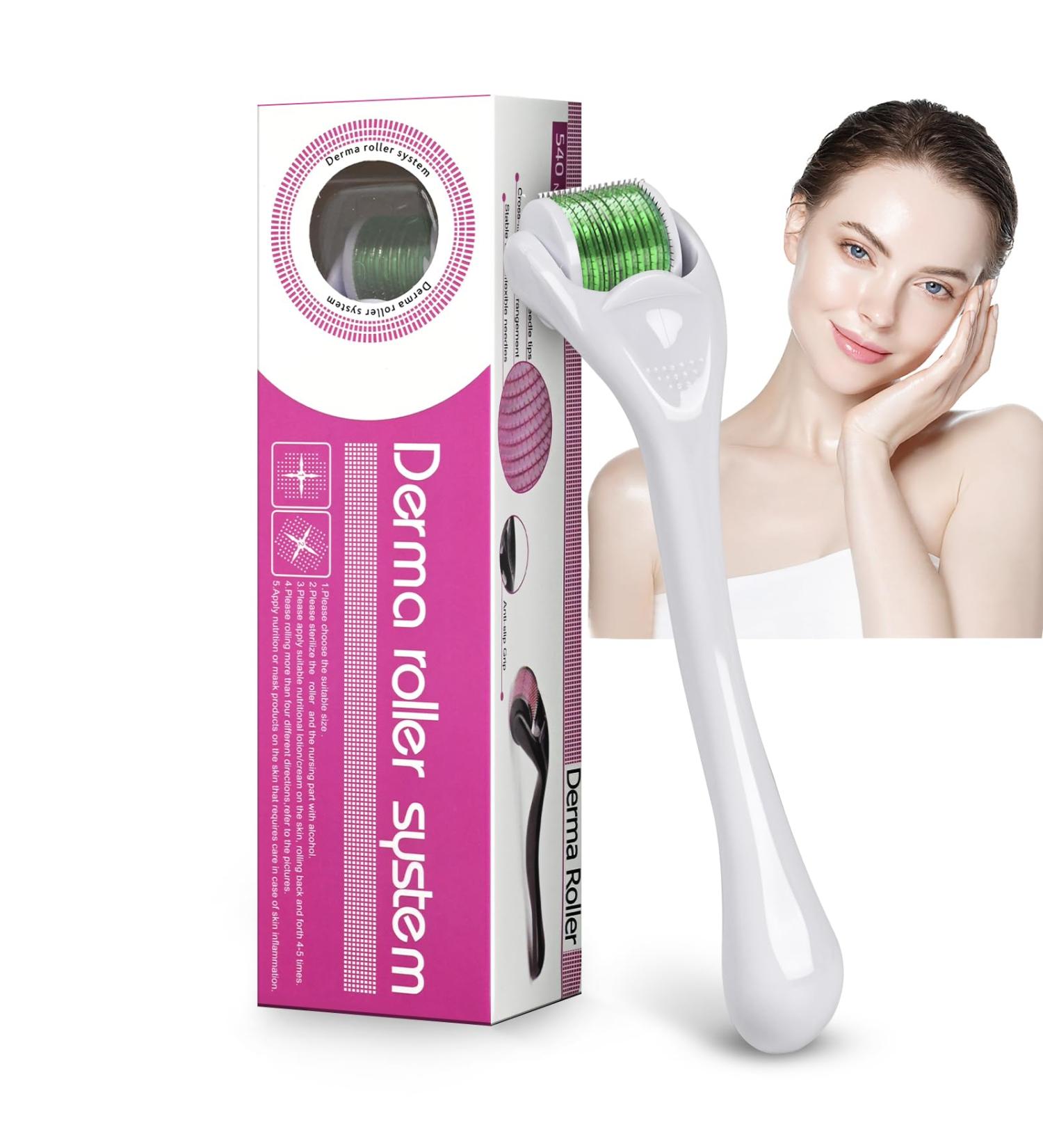 Buy Derma Roller Beard Roller 540 - Titanium Microneedle Roller for Men & Women | Home Use 0.25mm - Fast International Shipping - Buy Online on GoSupps.com