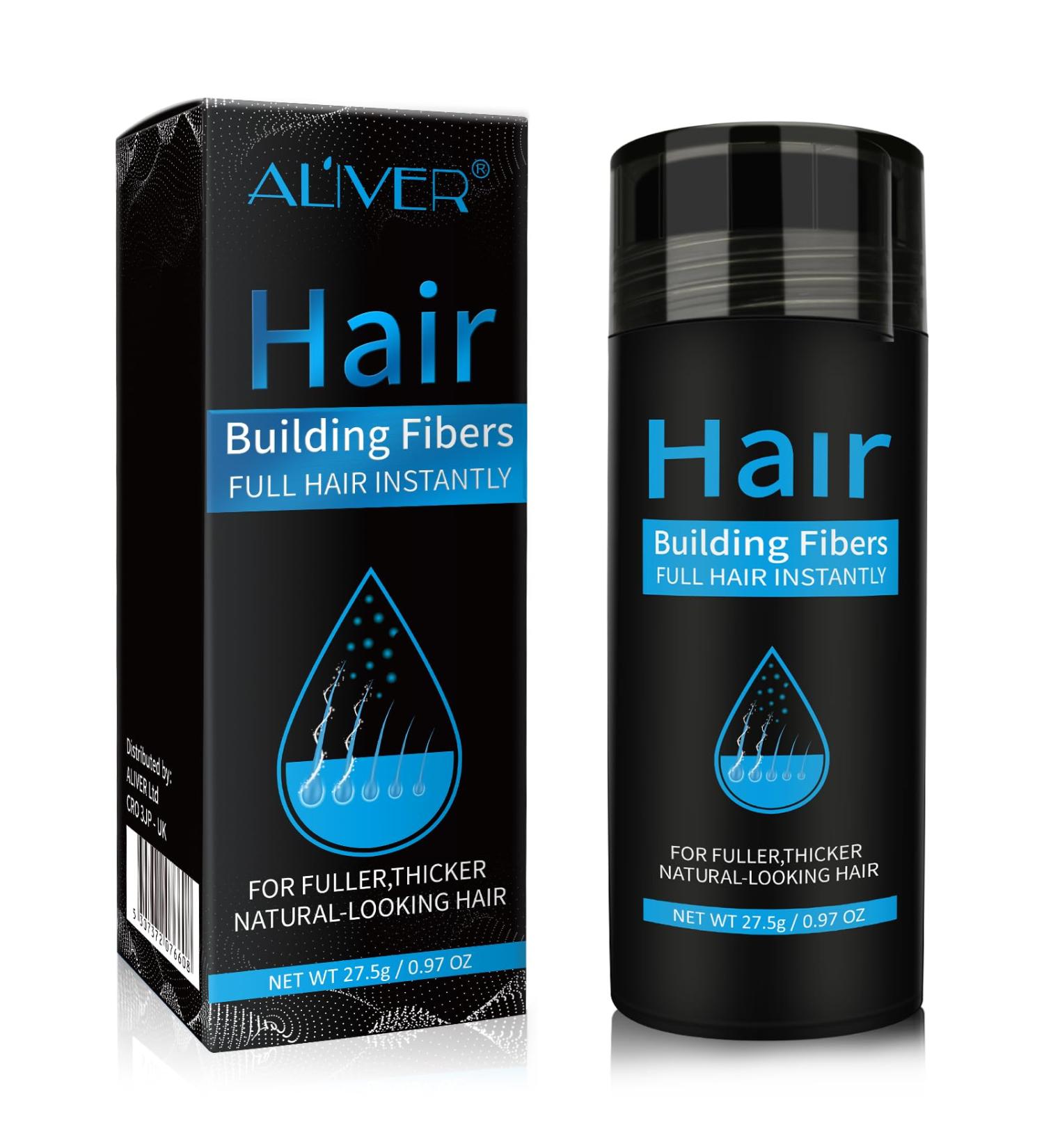 Hair Fibers for Thinning Hair - Black | Fast & Undetectable Formula for Men & Women | Conceal Hair Loss & Achieve Thicker Hair in 15 Seconds - Buy Online on GoSupps.com
