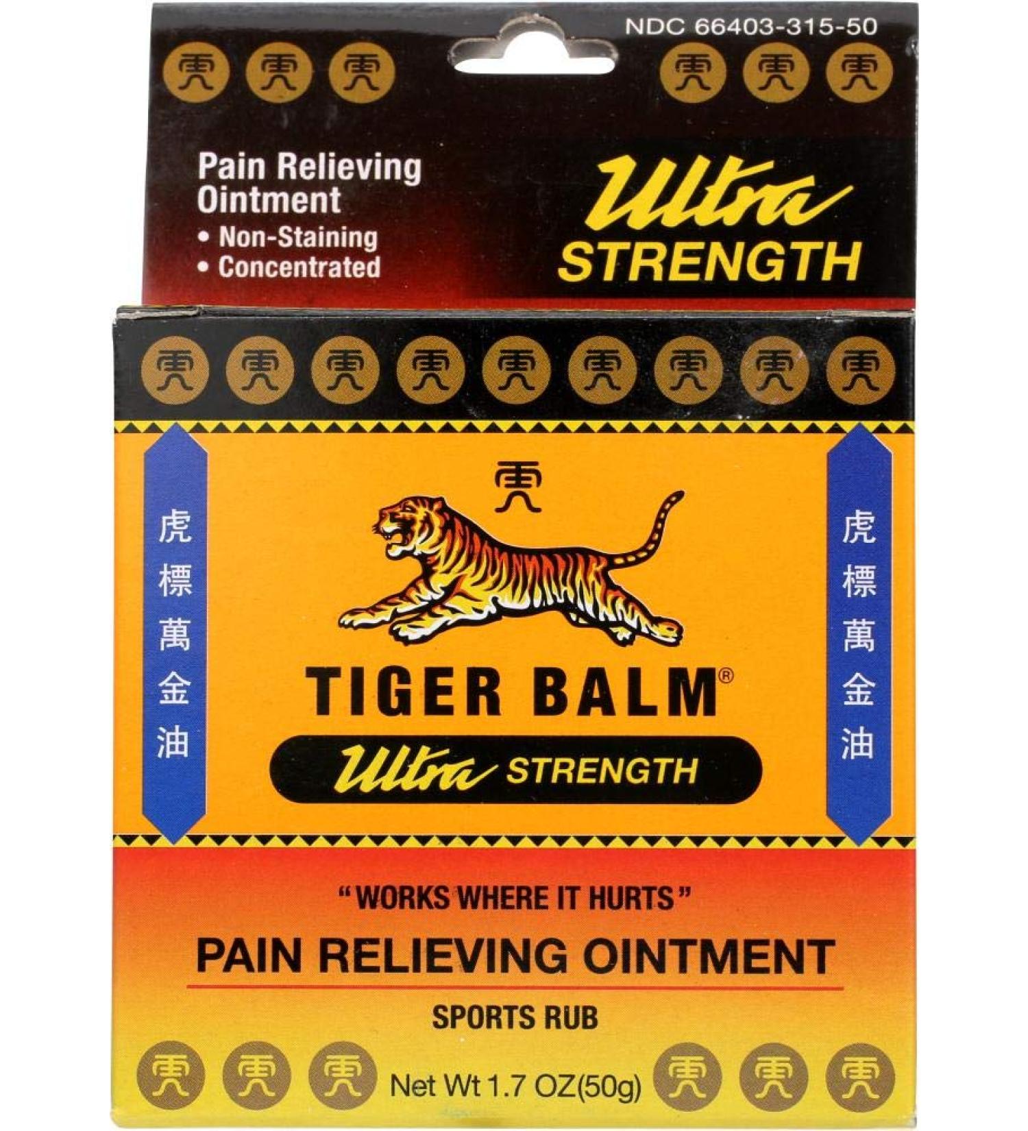 Tiger Balm Sport Rub Pain Relieving Ointment Ultra Strength 1.70 oz