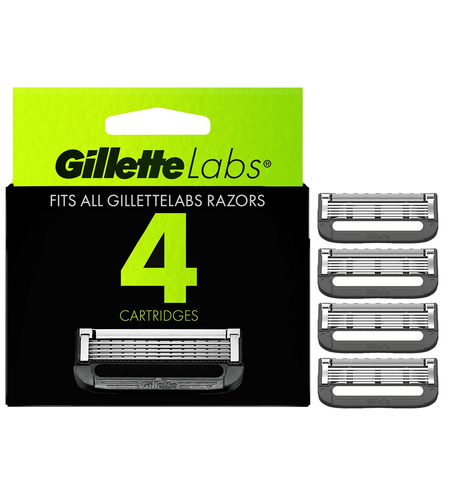 GilletteLabs Men's Razor Blade Refills â€“ Exfoliating Bar & Heated Razor Compatible, 4 Cartridges - Buy Online on GoSupps.com