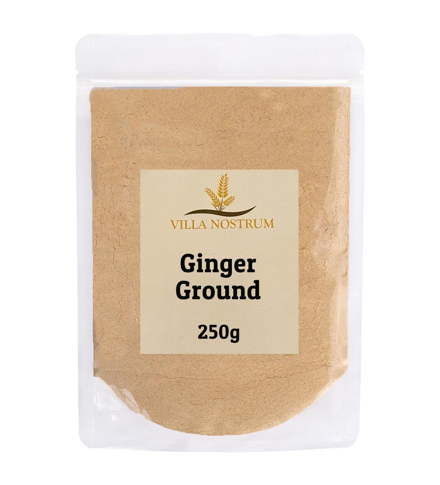 Ginger Powder 250g by Villa Nostrum - Ginger Ground Pure and Aromatic Spice Cooking Baking Raw Vegan - Buy Online on GoSupps.com