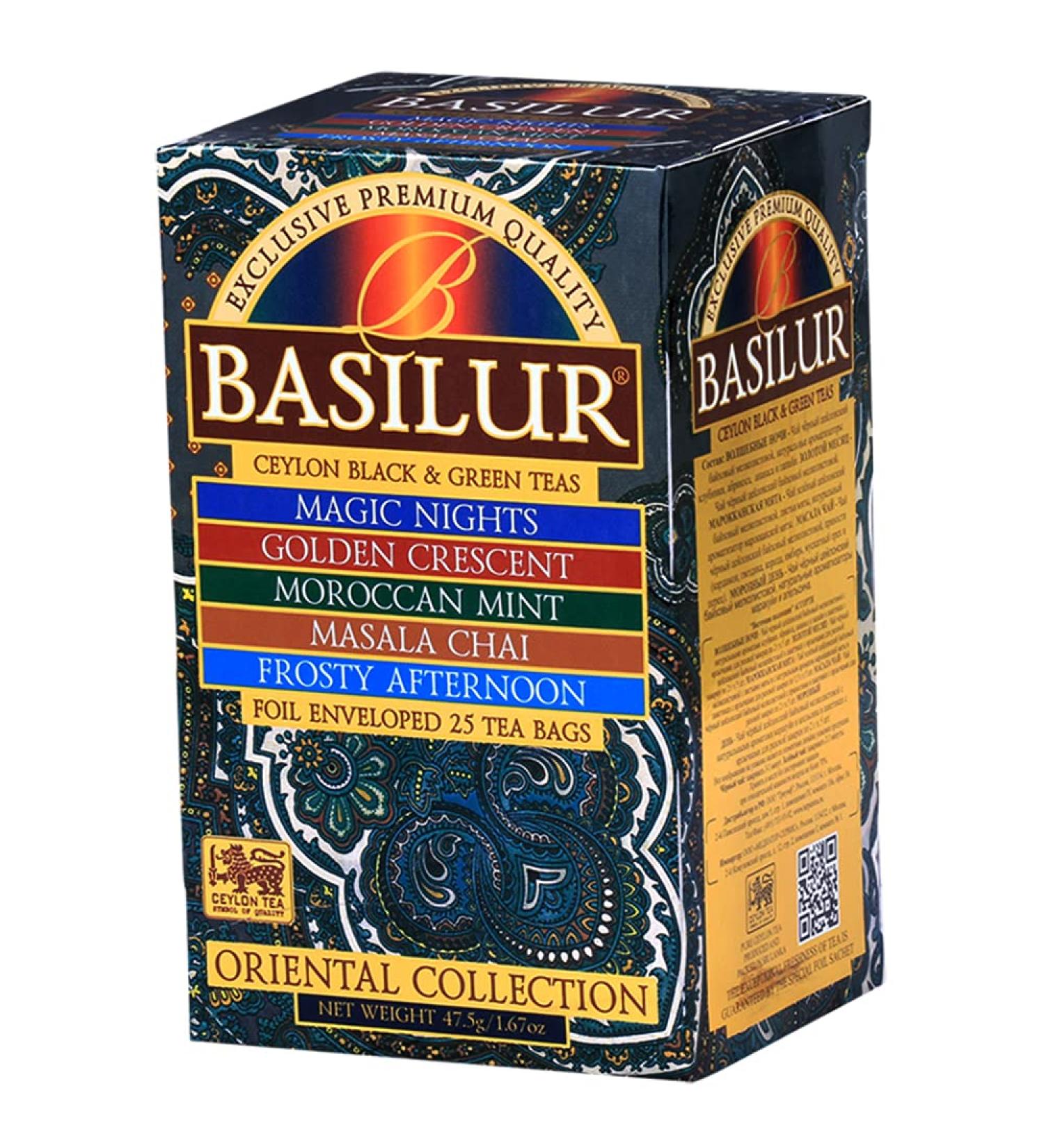 BASILUR Basilur Oriental Collection 5 Tea Bags (2 x 25 Tea Bags) - Black Tea & Green Tea