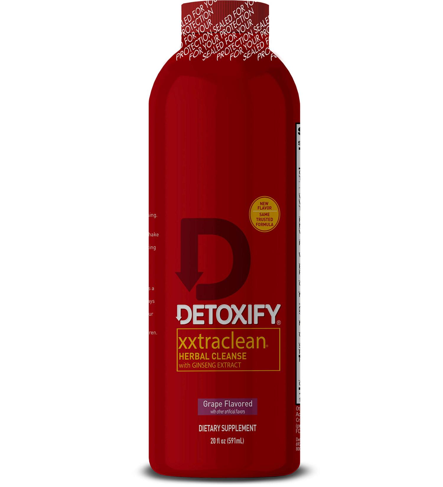 Detoxify Xxtra Clean Herbal Drink - Grape Flavor 20 oz with Ginseng & Milk Thistle Extracts - Buy Online on GoSupps.com