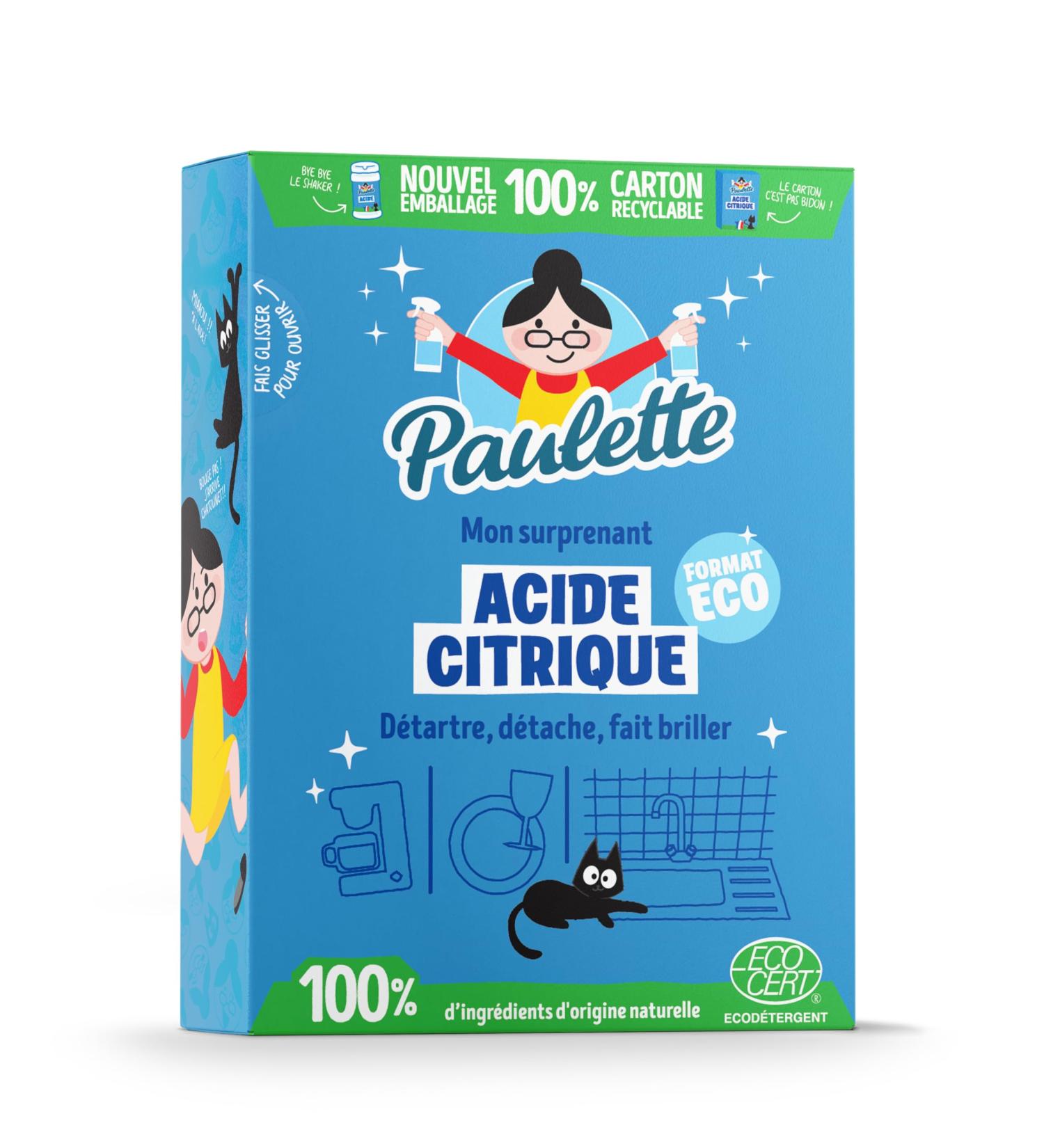Paulette - Citric Acid Powder - Natural Anti-Limescale Descaler and Ecocert - Made in France - 800g - Buy Online on GoSupps.com
