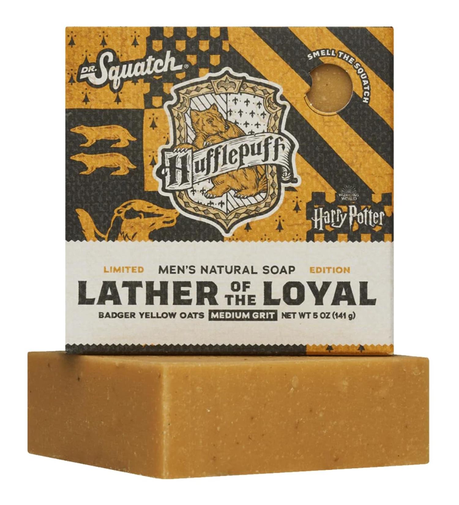 Dr. Squatch Dr. Squatch Hufflepuff Soap - Harry Potter - All-Natural Soap Bar for Men - Yellow Badger Oats - Medium Grain - Handmade in USA