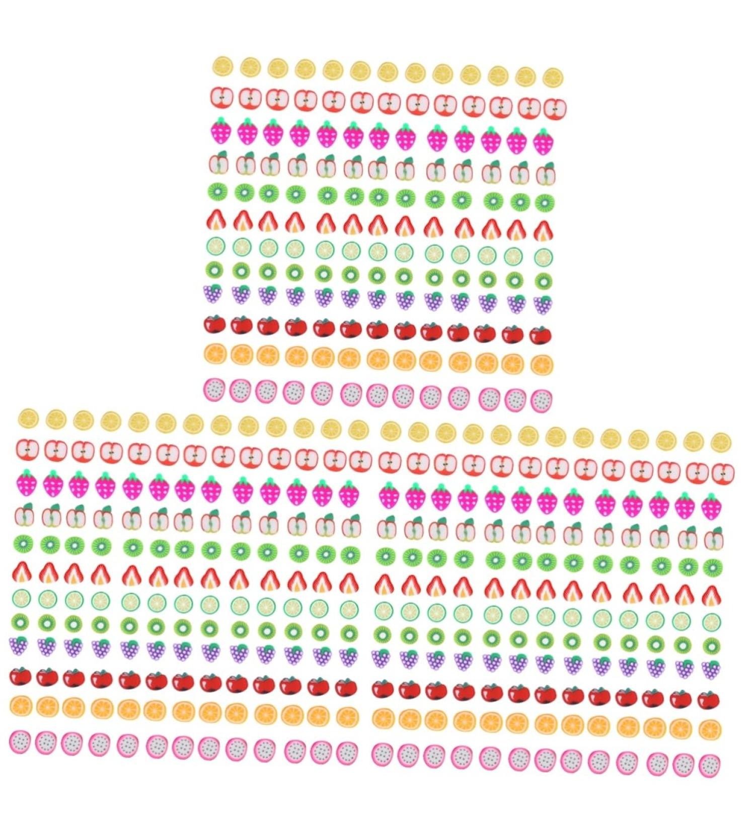 FRCOLOR 7200 Pieces 12 Fruit Slime Cut Nail Accessories Elegant False Nails Nail Decals with Flowers Nails Fruit Fruit Slices Manicure Decorate Appliques Nail Splitters - Buy Online on GoSupps.com