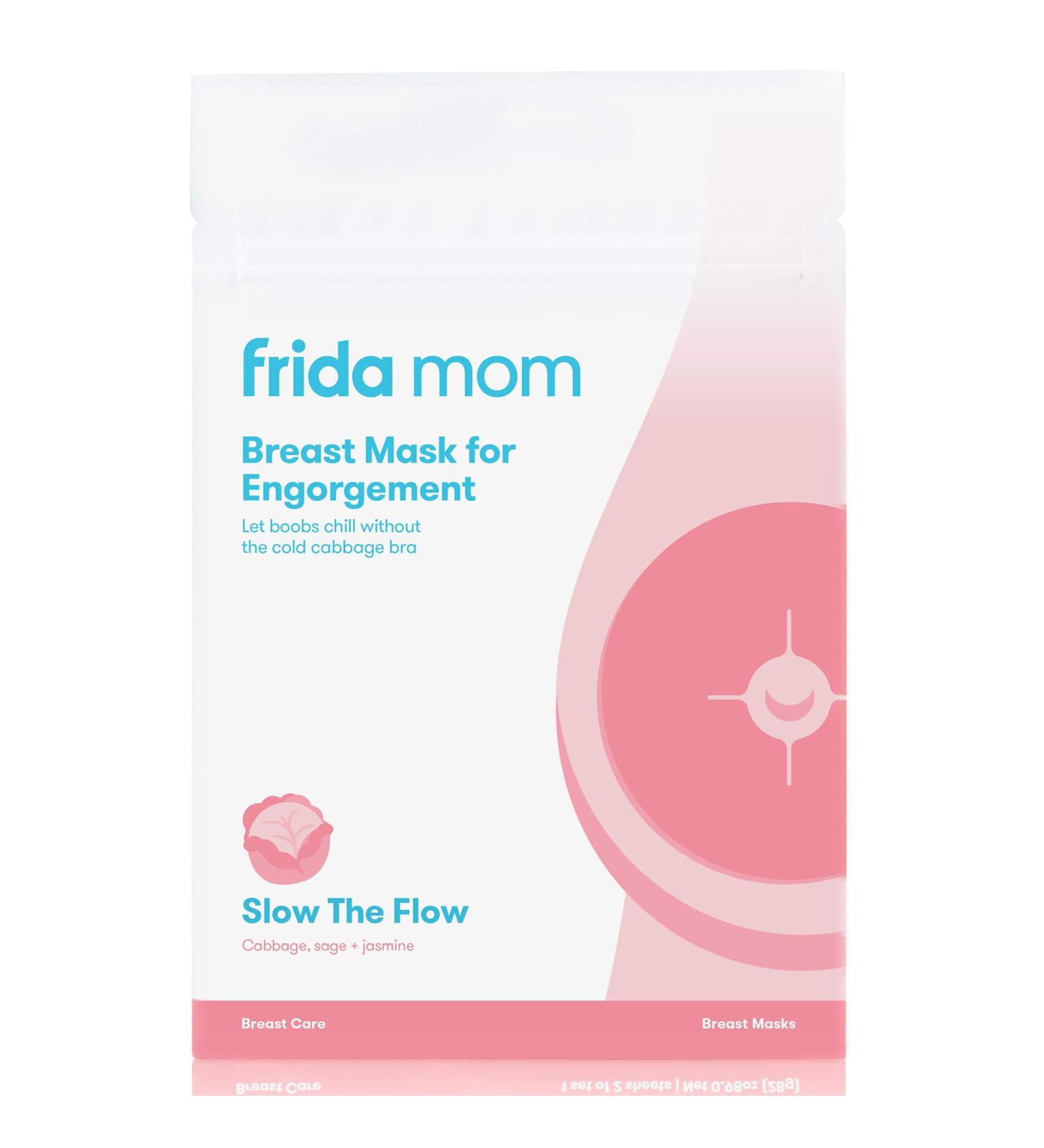 Frida Mom Breast Mask for Engorgement with Cabbage, Jasmine, and Sage - 2 Sheet Masks for Breastfeeding Relief and Weaning - Natural Ingredients, No Artificial Fragrances or Harmful Chemicals - Buy Online on GoSupps.com