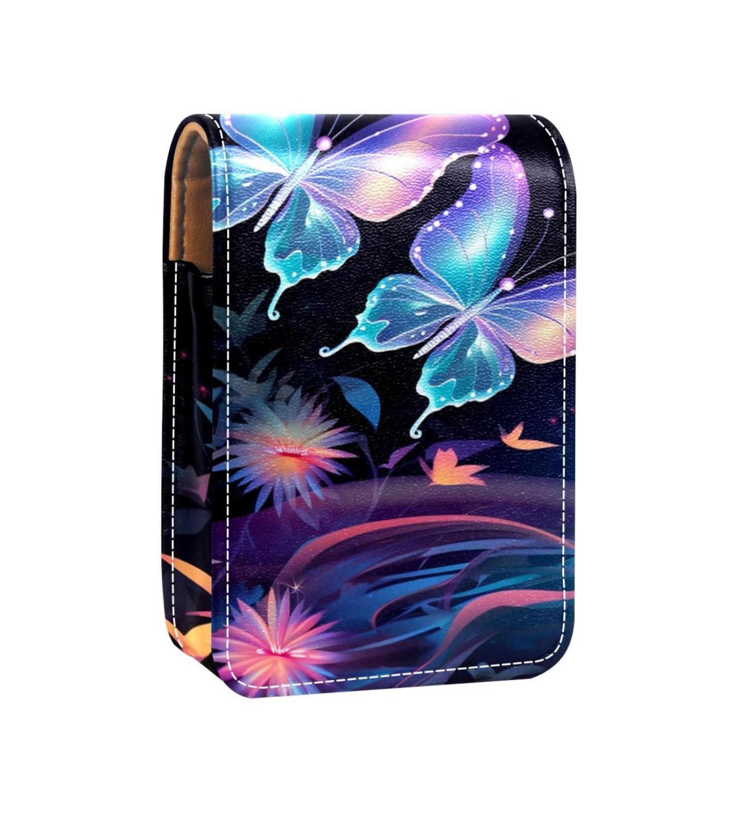 Buy Travel Lipstick Organizer Case | Portable Makeup Bag with Mirror | Butterfly Fantasy Design - Perfect for International Shipping - Buy Online on GoSupps.com