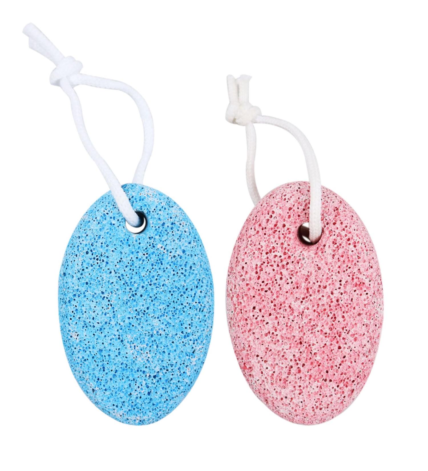 2Pcs Pumice Stone for Foot Polishing Stone for Feet Exfoliates Stone for Foot Feet Scrubber Foot Pumice Stone - Pink & Blue - Buy Online on GoSupps.com