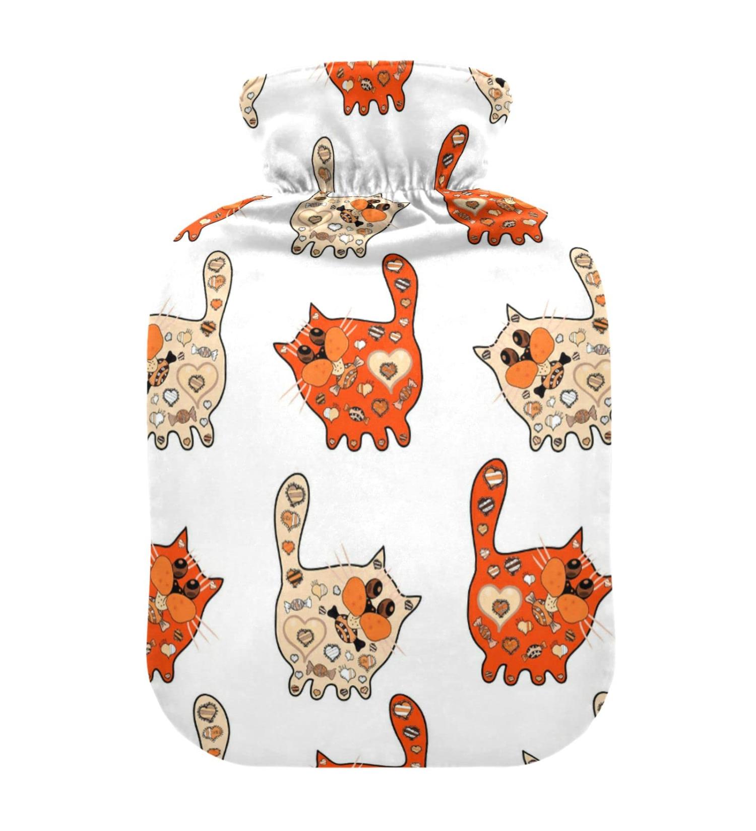 Hot Water Bottles with Cute Cat Covers - 2L Pain Relief & Warmth for Sports Injuries - Buy Online on GoSupps.com