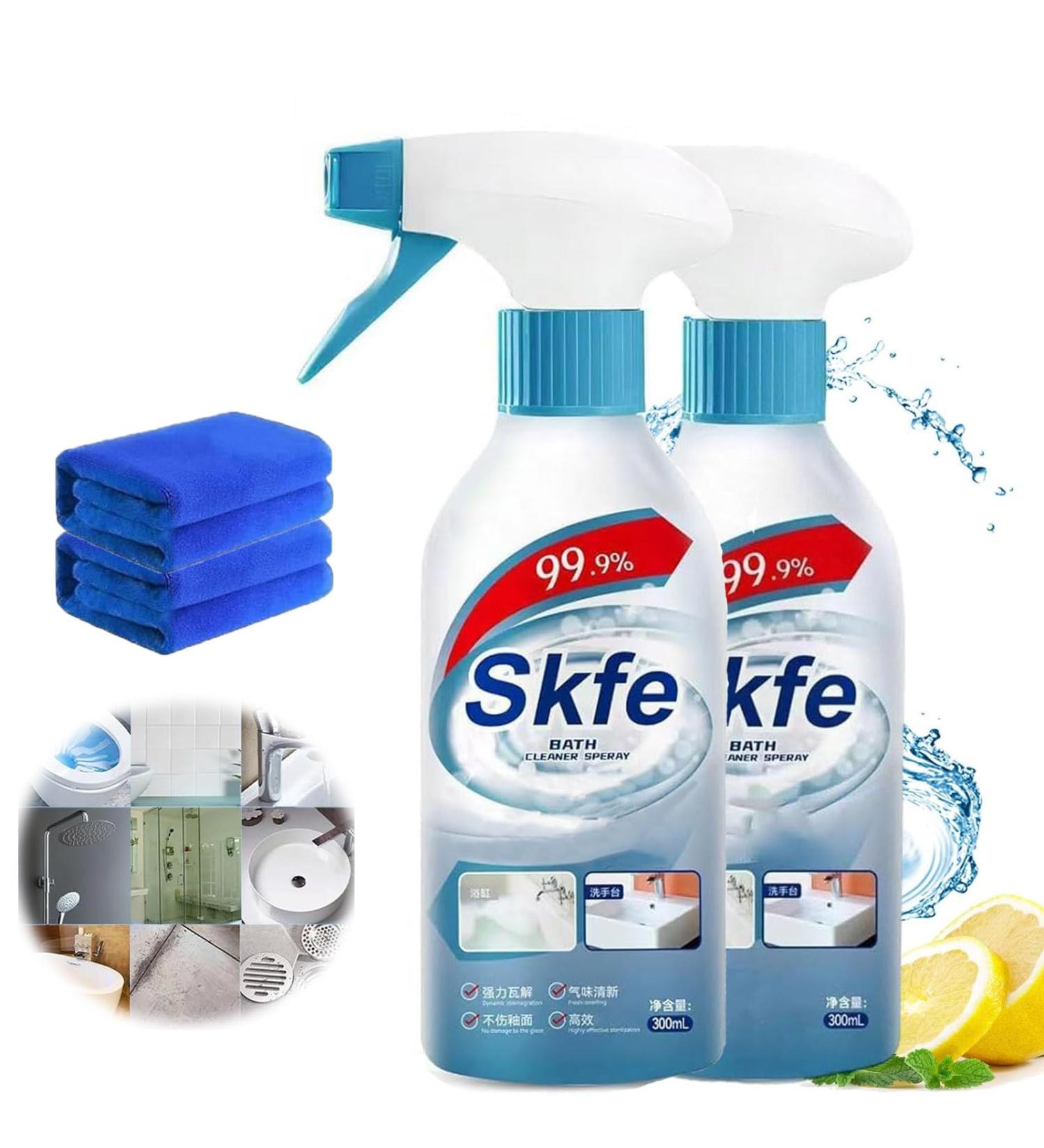 Skfe Bath Cleaner Spray Skfe Stubborn Stains Cleaner Skfe Bathroom Cleaning Spray Stubborn Stains Cleaner Bathroom Multipurpose Cleaning Spray for Bathroom Toilet Shower 2pcs - Buy Online on GoSupps.com