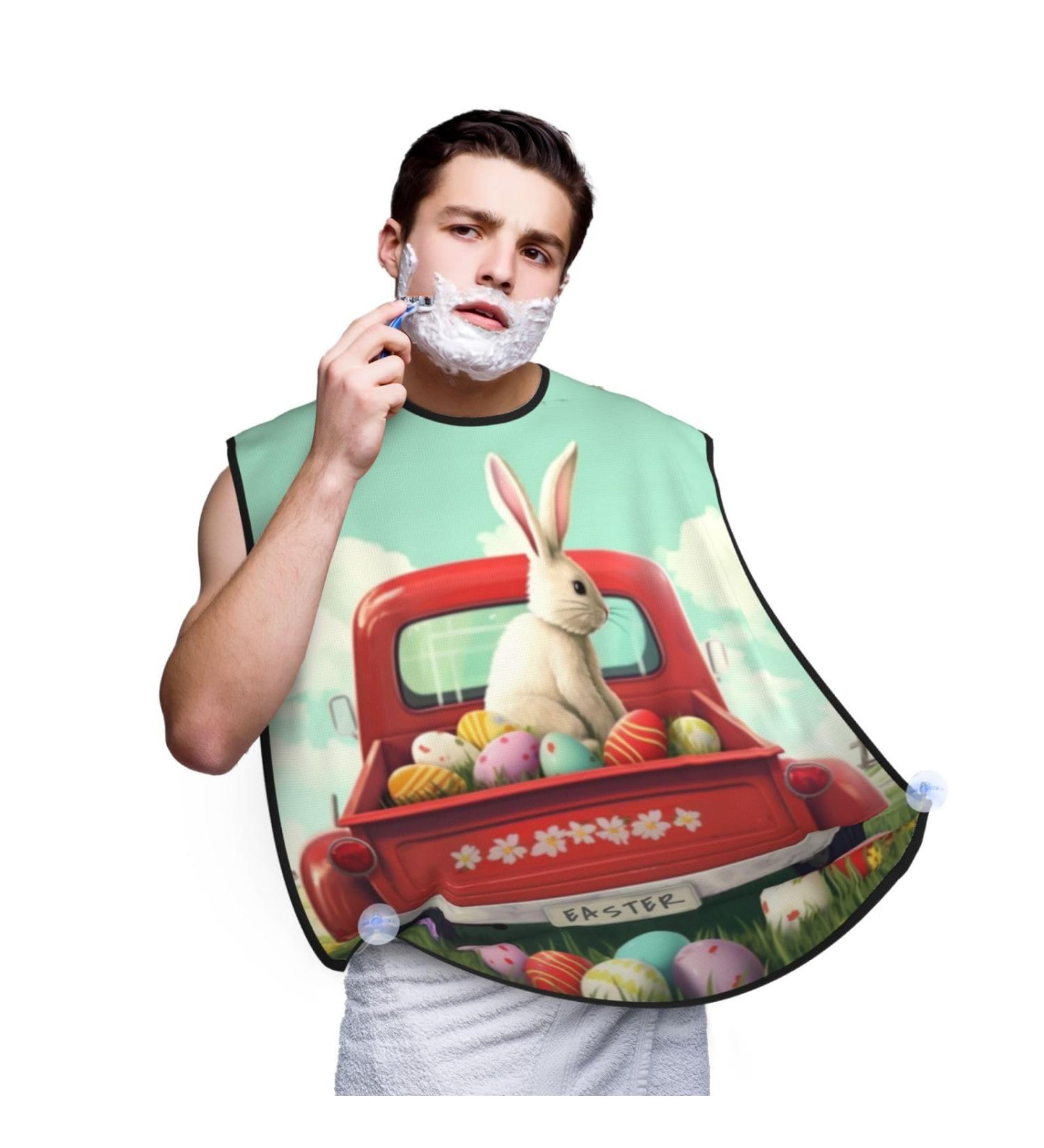 Easter Bunny Truck Shaving Bib | Waterproof Beard Apron | Perfect Gift for Dad | One Size Fits All - Buy Online on GoSupps.com