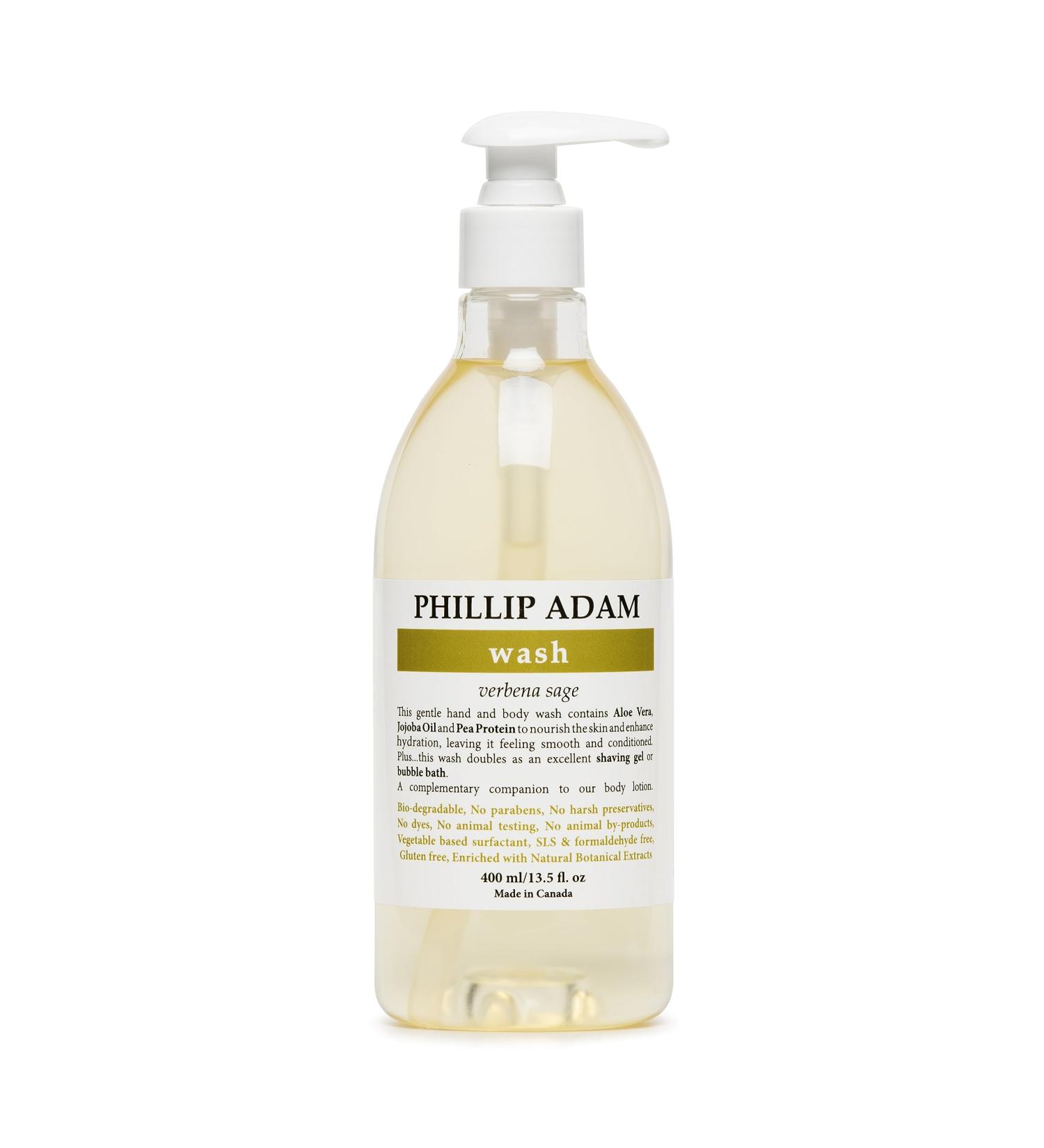 Phillip Adam Verbena Sage Hand and Body Wash with Aloe Vera and Jojoba Oil - Gently Cleanses and Moisturizes - Sulfate Free and Gluten Free - 13.5 Fl Oz