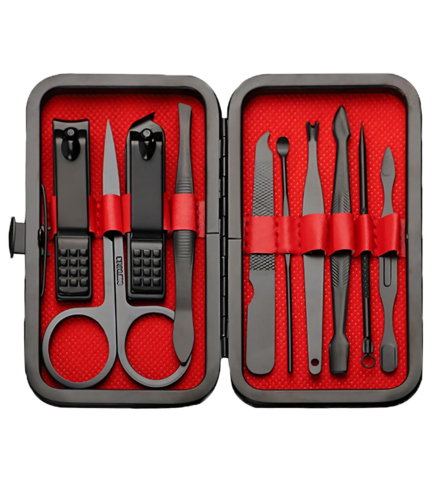 Buy FIXBODY Manicure Sets for Men - 10-Piece Nail Kit with Clippers Nail Cutter & File - Perfect Gift for Men Worldwide - Buy Online on GoSupps.com