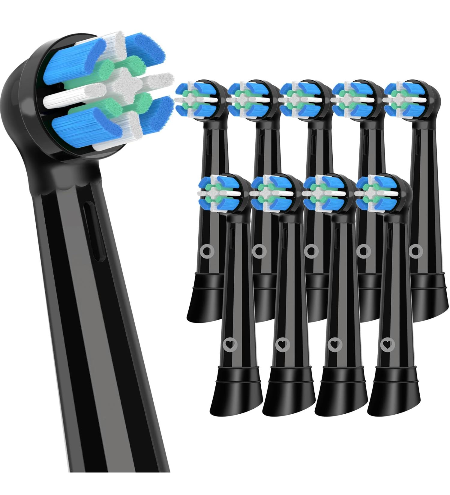 Buy Toothbrush Heads Compatible with Oral-B iO - 10 Pack Replacement Heads for IO Series 10/6/7/9/5/4 - Black Brush Heads - Buy Online on GoSupps.com