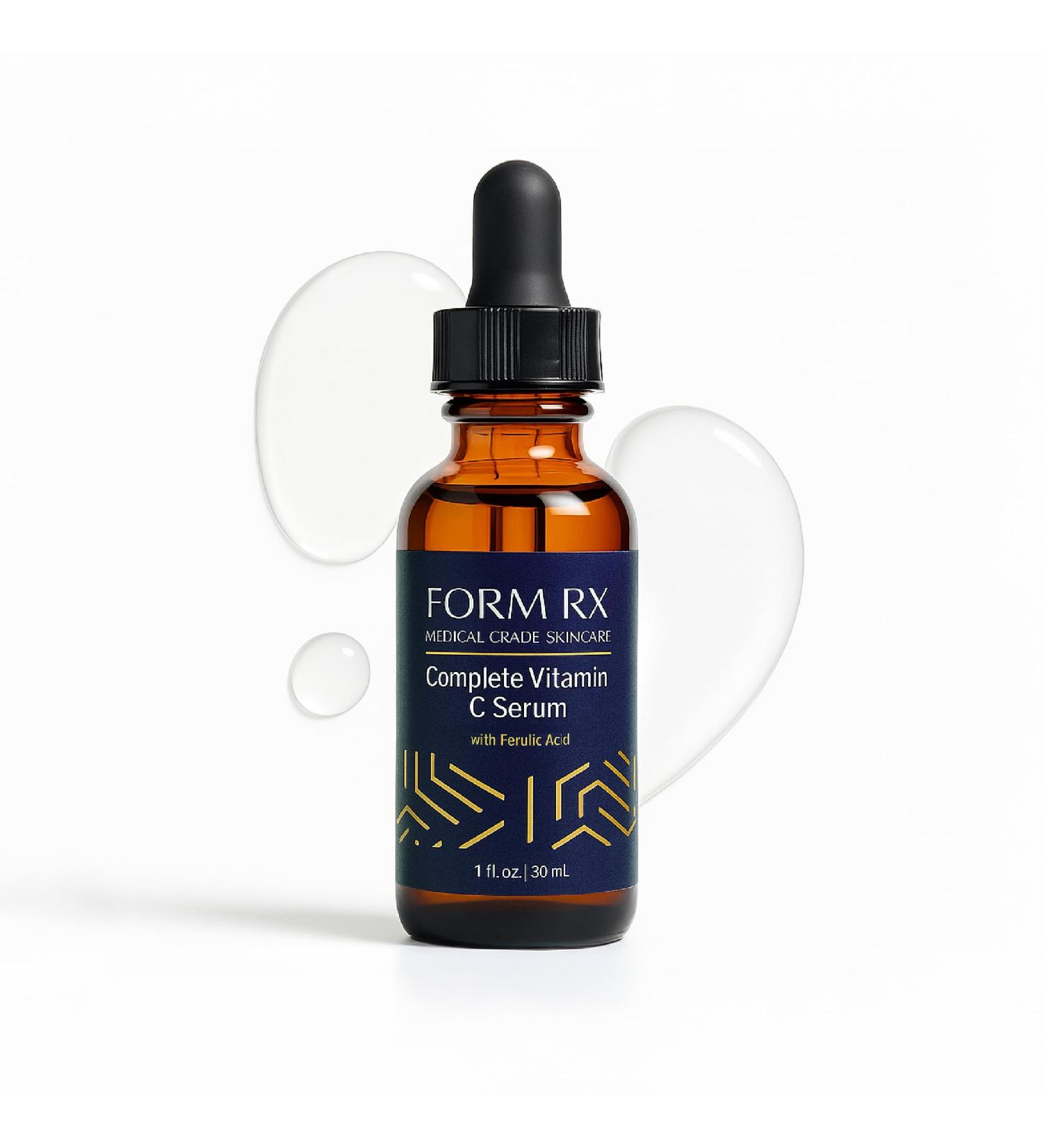 Form RX Complete Vitamin C Serum High Potency Facial Serum With Ferulic Acid Vitamin E & Antioxidants Daily Skin Care Easy Absorption Formula 1 Fl Oz Bottle - Buy Online on GoSupps.com