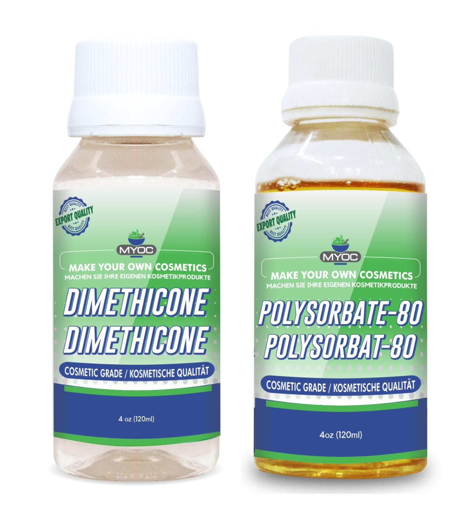 Myoc Combo Pack Dimethicone 120 ml 405 fl oz & polysorbate 8 120 ml silky soft cosmetic base