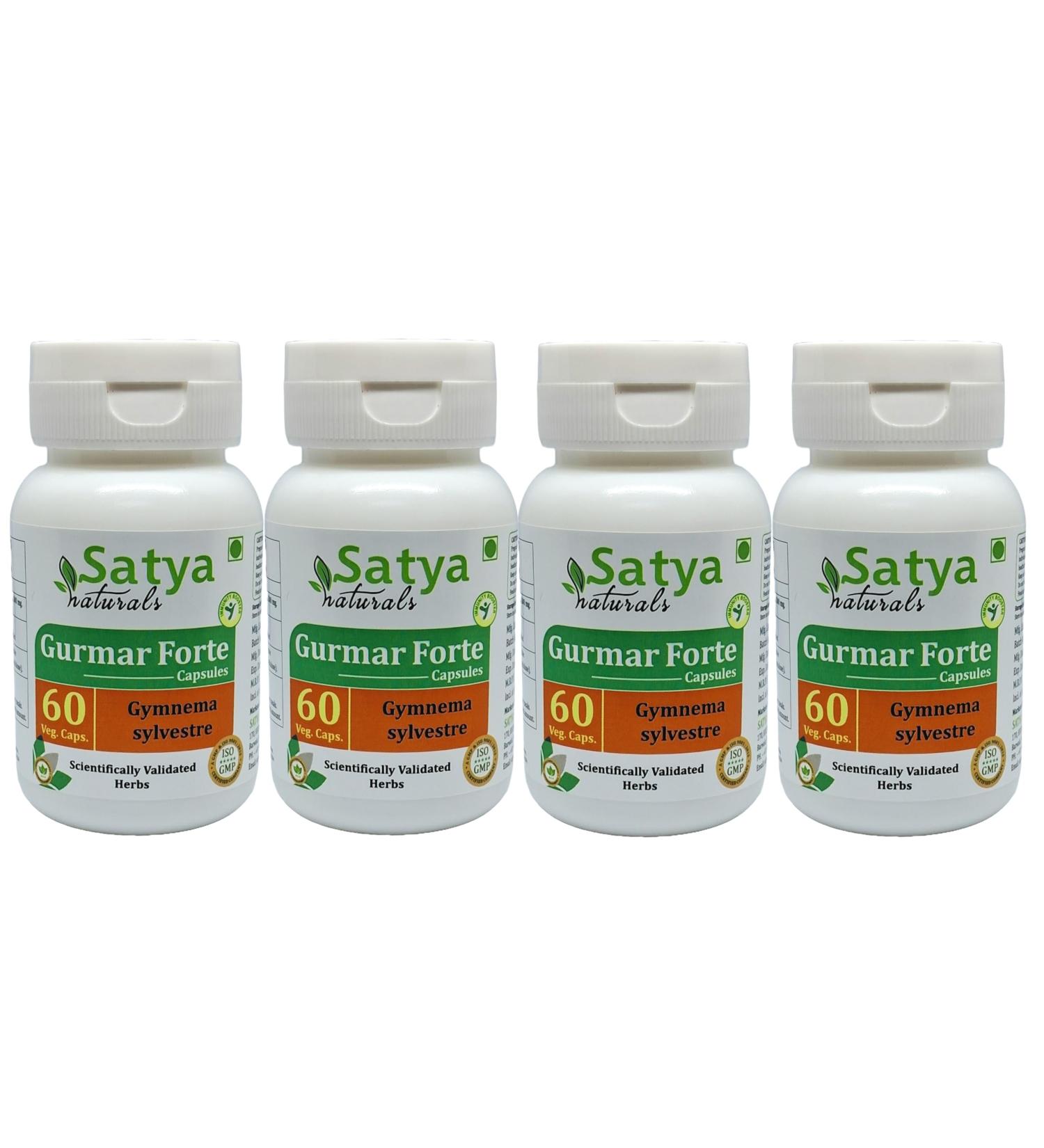 Gurmar Forte Capsules 500 mg. 60 Capsules | Gymnema Sylvestre (Gudmar) Extract Capsules (Pack of 4) 240 Count (Pack of 1) - Buy Online on GoSupps.com