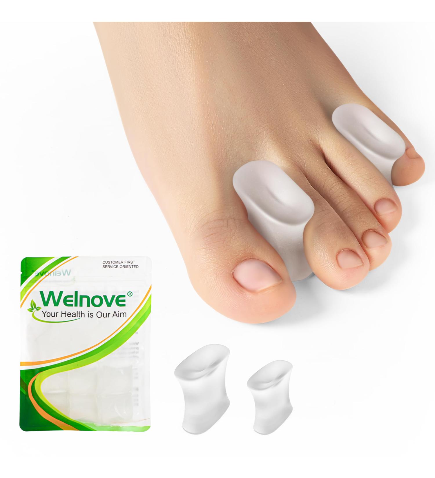 Welnove Upgraded Gel Toe Separators - 8-Pack Aloe Vera Silicone Spacers for Overlapping Toes & Bunion Relief - Multi-Size Clear for Men & Women - Buy Online on GoSupps.com