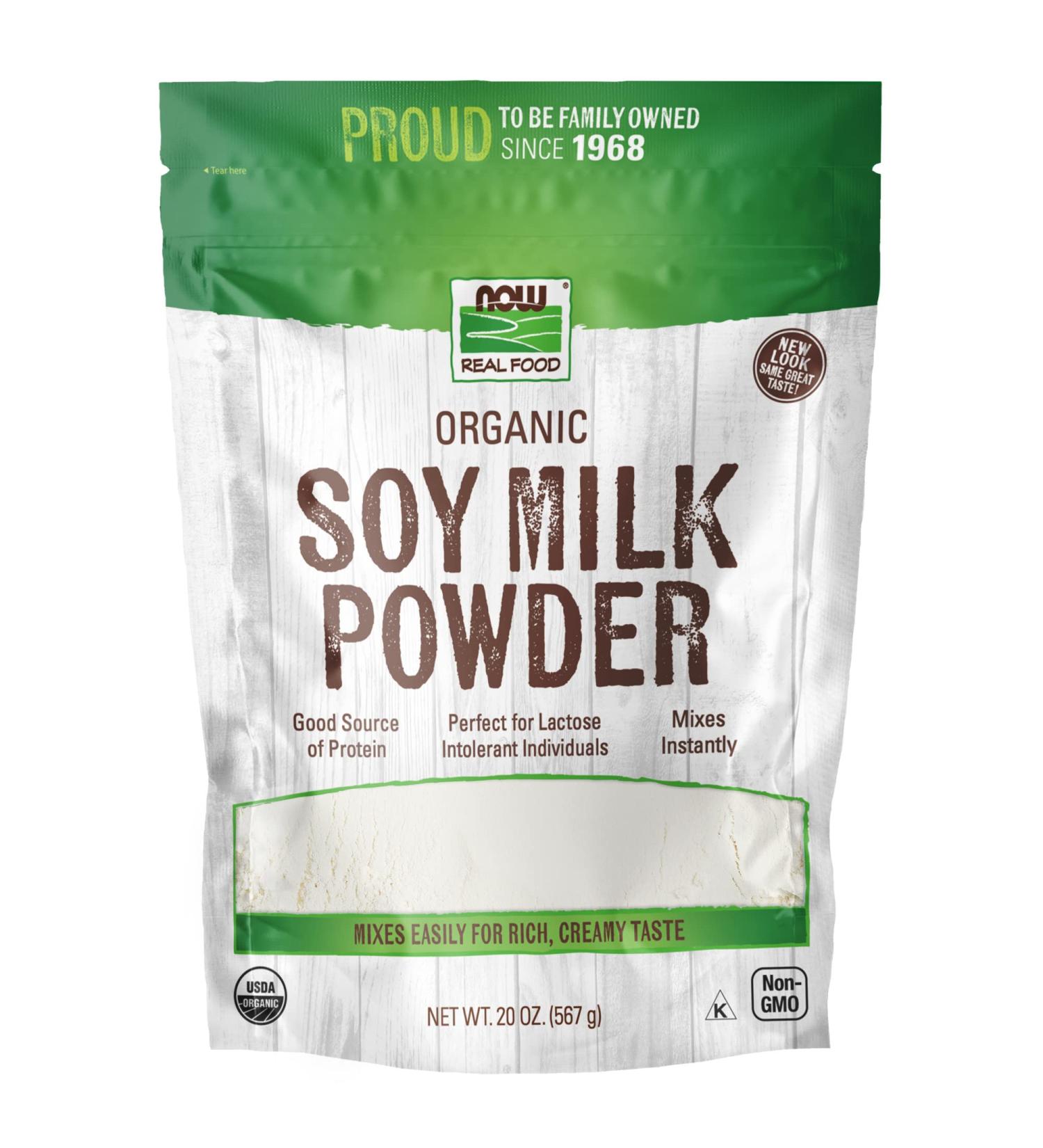 Now Foods Organic Soy Milk Powder 20 oz | Real Food, Non-GMO, Vegan - Buy Online on GoSupps.com