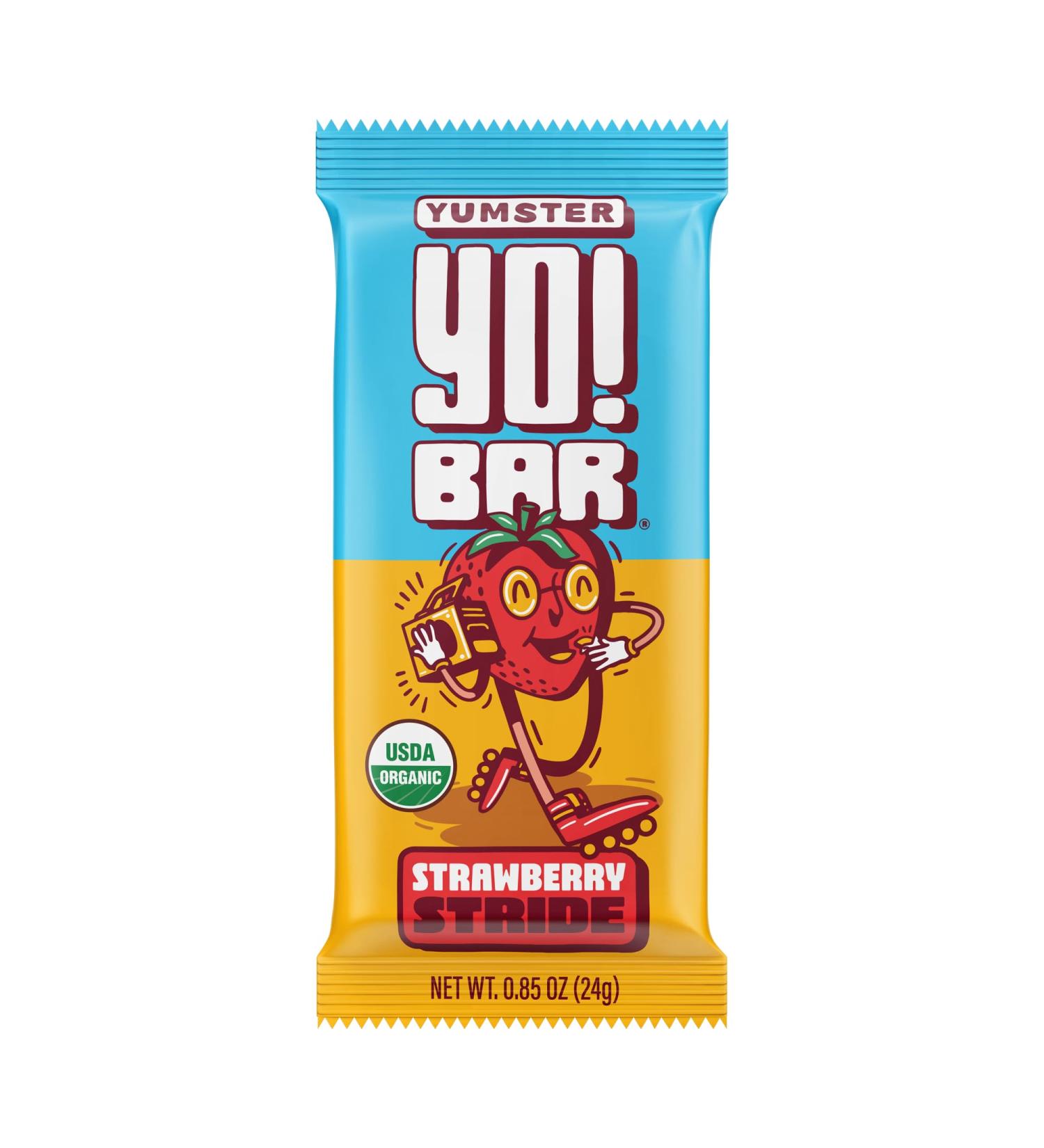 Yo! Bar by Bearded Brothers | Vegan Organic Gluten-Free Kids Snack | Paleo Whole 30 Soy Free Non-GMO Low Glycemic No Sugar Added | Strawberry Flavor | 25 Bars - Buy Online on GoSupps.com