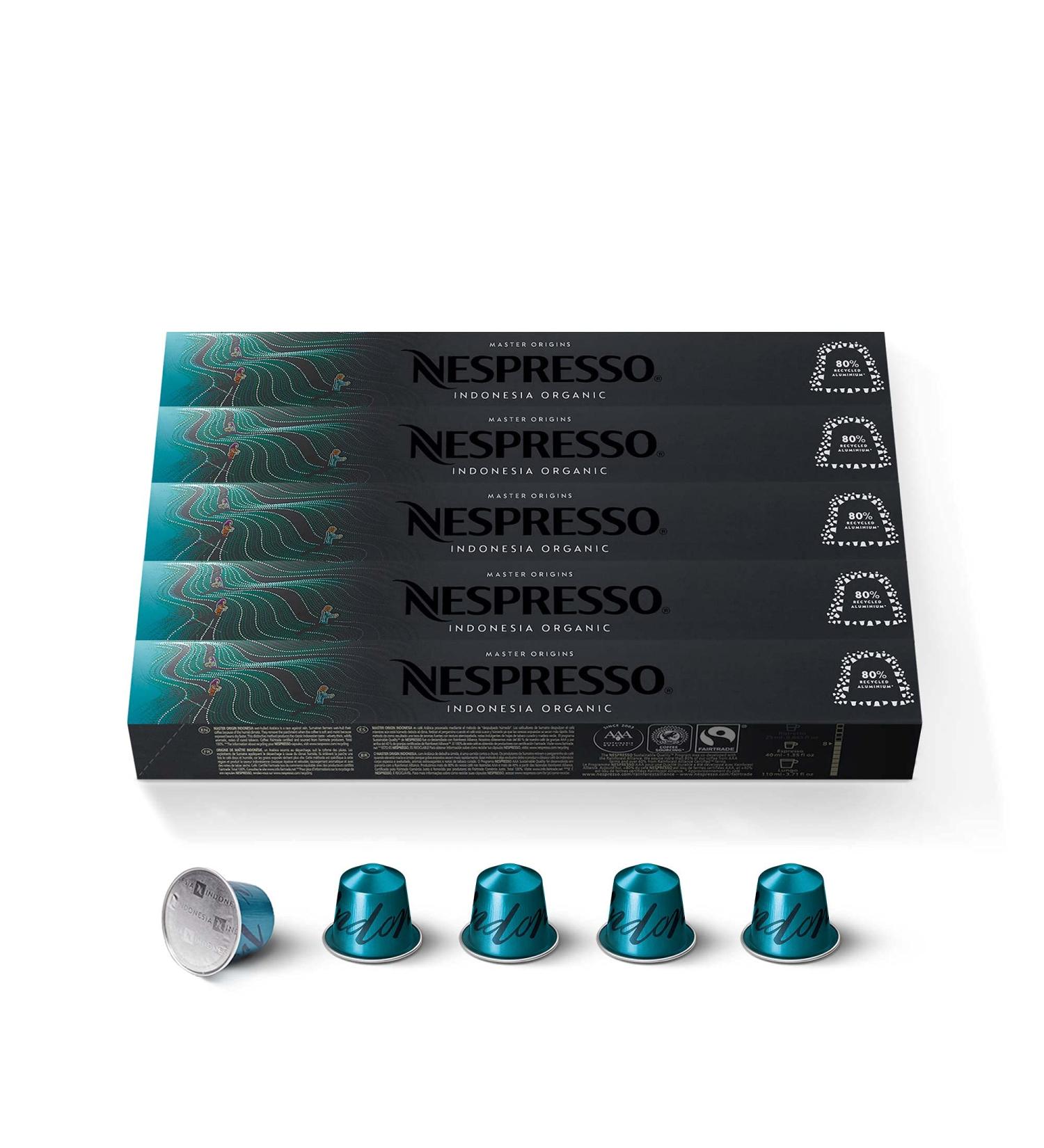 Nespresso Nespresso Original 50 Capsules Indonesia Organic Intensity 8 For Espresso & Lungo (5 packs of 10)