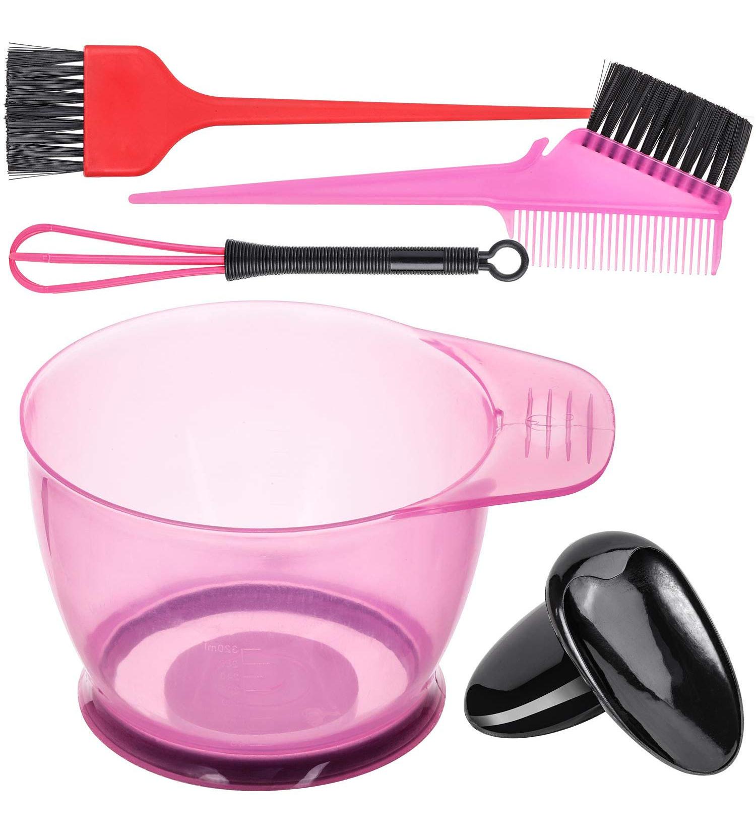 Professional Hair Coloring Dyeing Kit - 5 Pcs Pink Set for Salon and Home - Buy Online on GoSupps.com